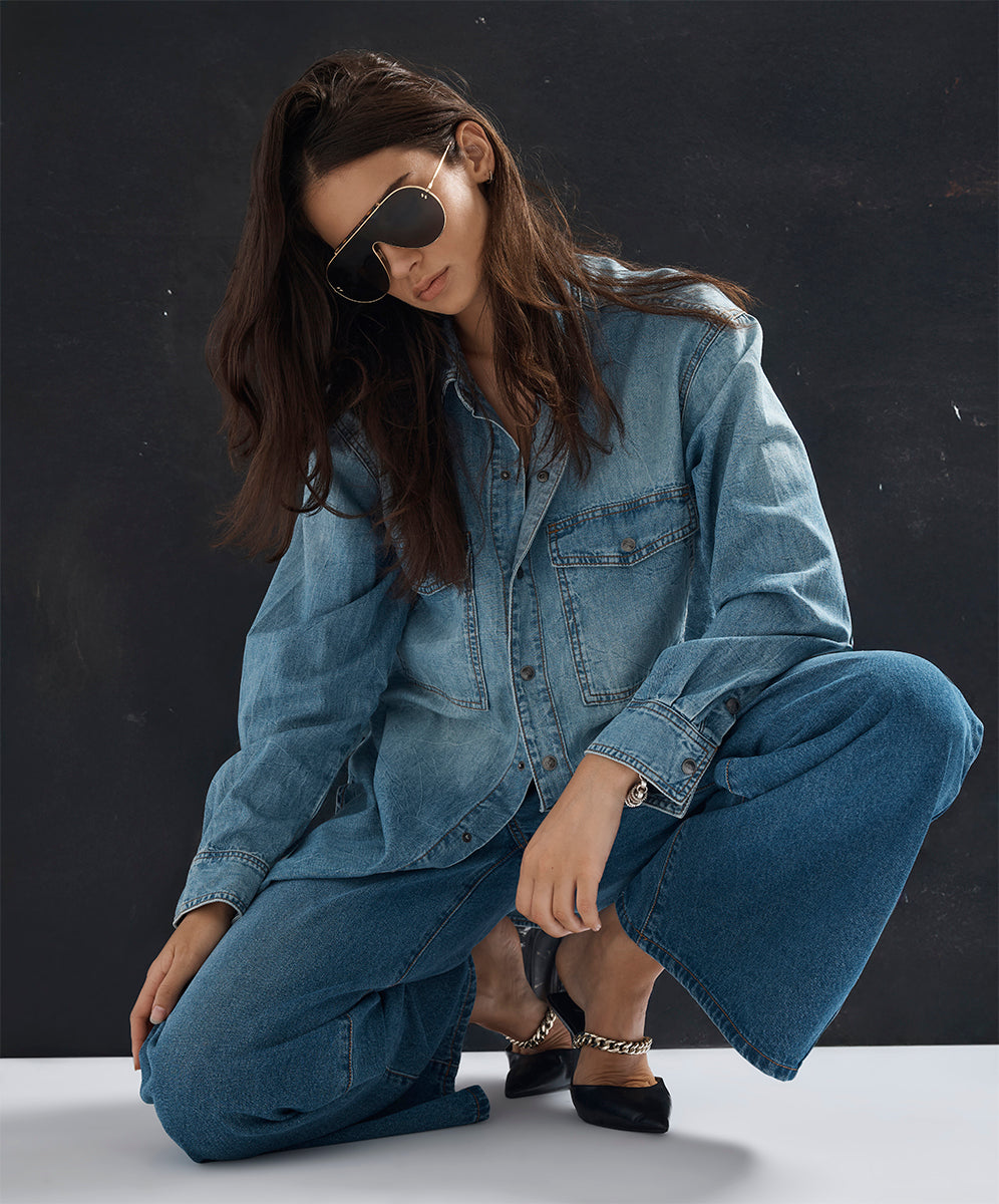 Essential Denim Shirt - Blue Crush | One Teaspoon USA
