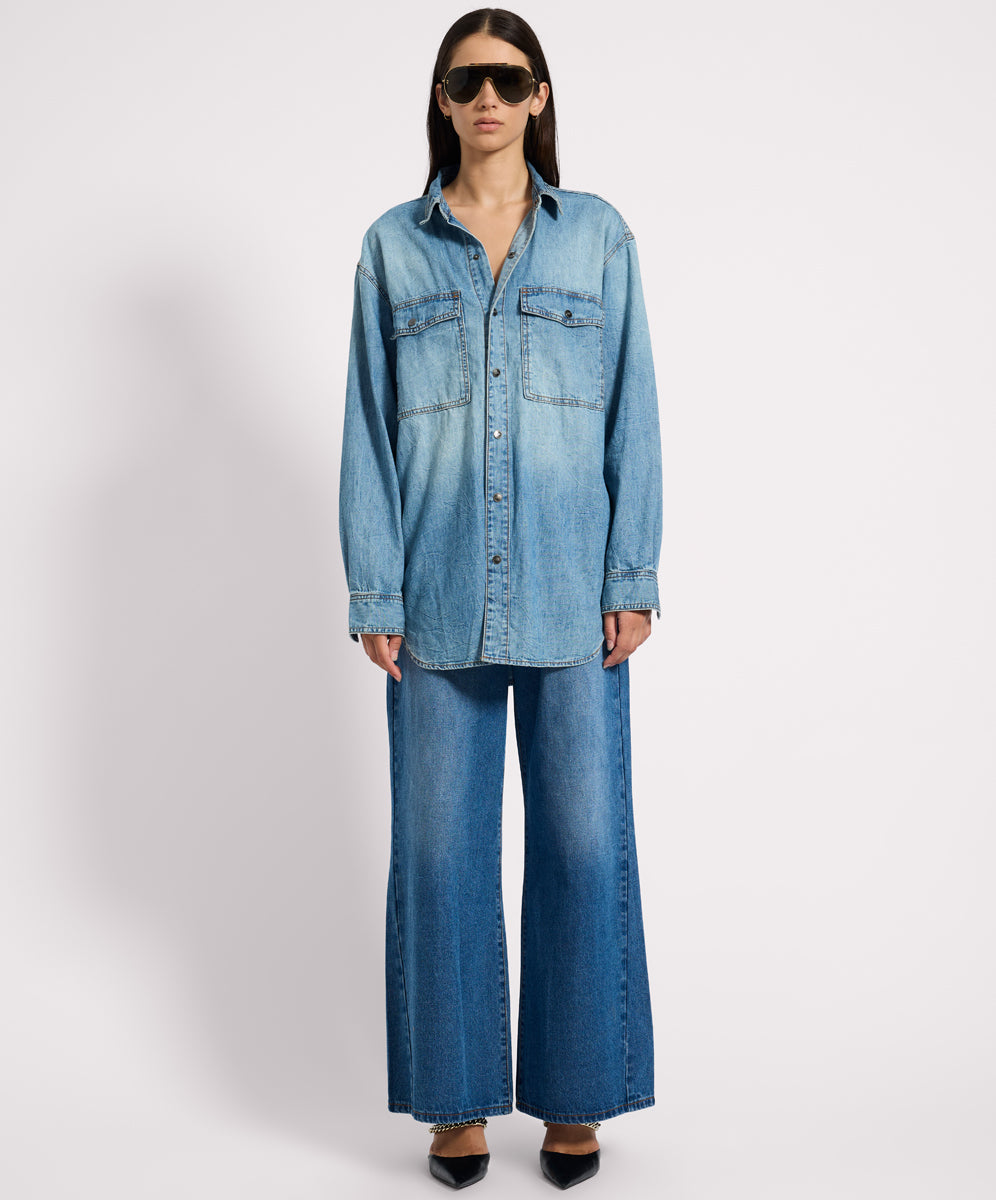 Essential Denim Shirt - Blue Crush | One Teaspoon USA