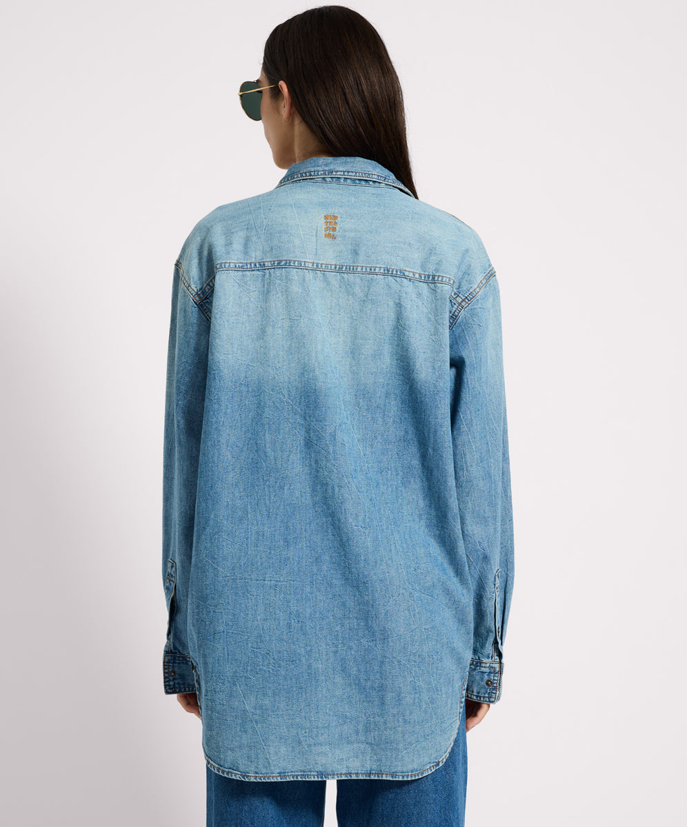 Essential Denim Shirt - Blue Crush | One Teaspoon USA