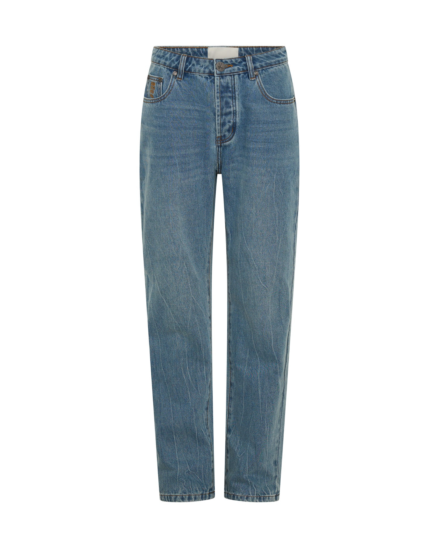 Women's Denim Austins Mid Waist Relaxed Straight Leg Jeans - Blue Crush