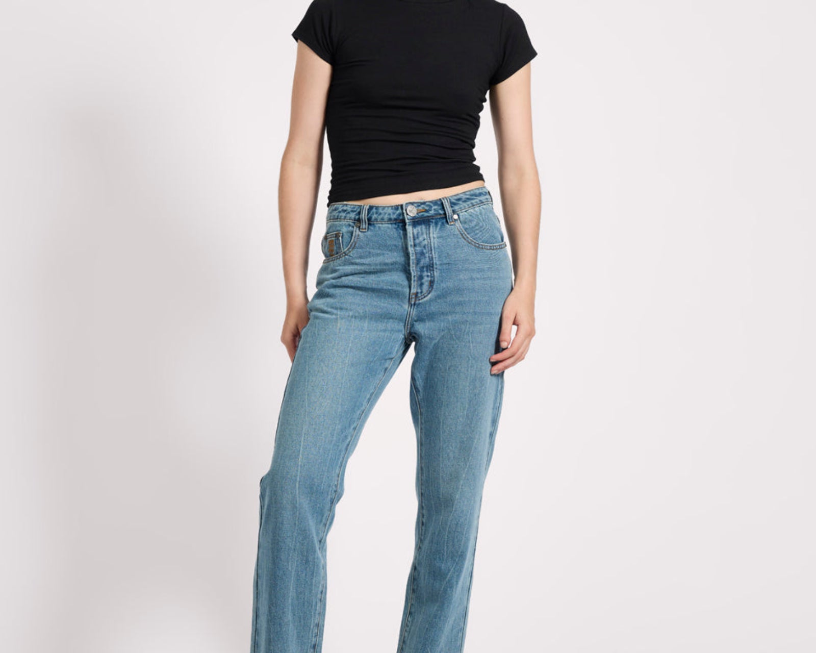 Austins Mid Waist Relaxed Straight Leg Jeans - Blue Crush