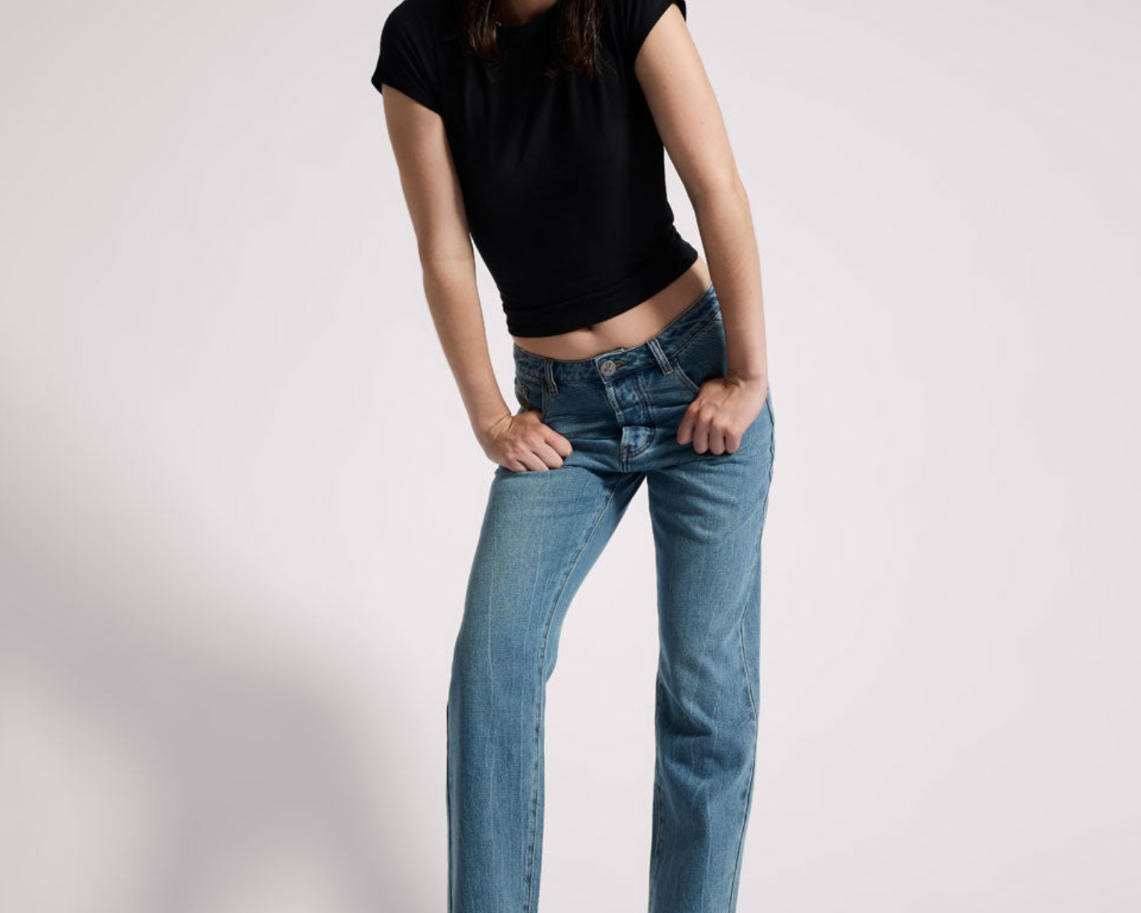 Austins Mid Waist Relaxed Straight Leg Jeans - Blue Crush