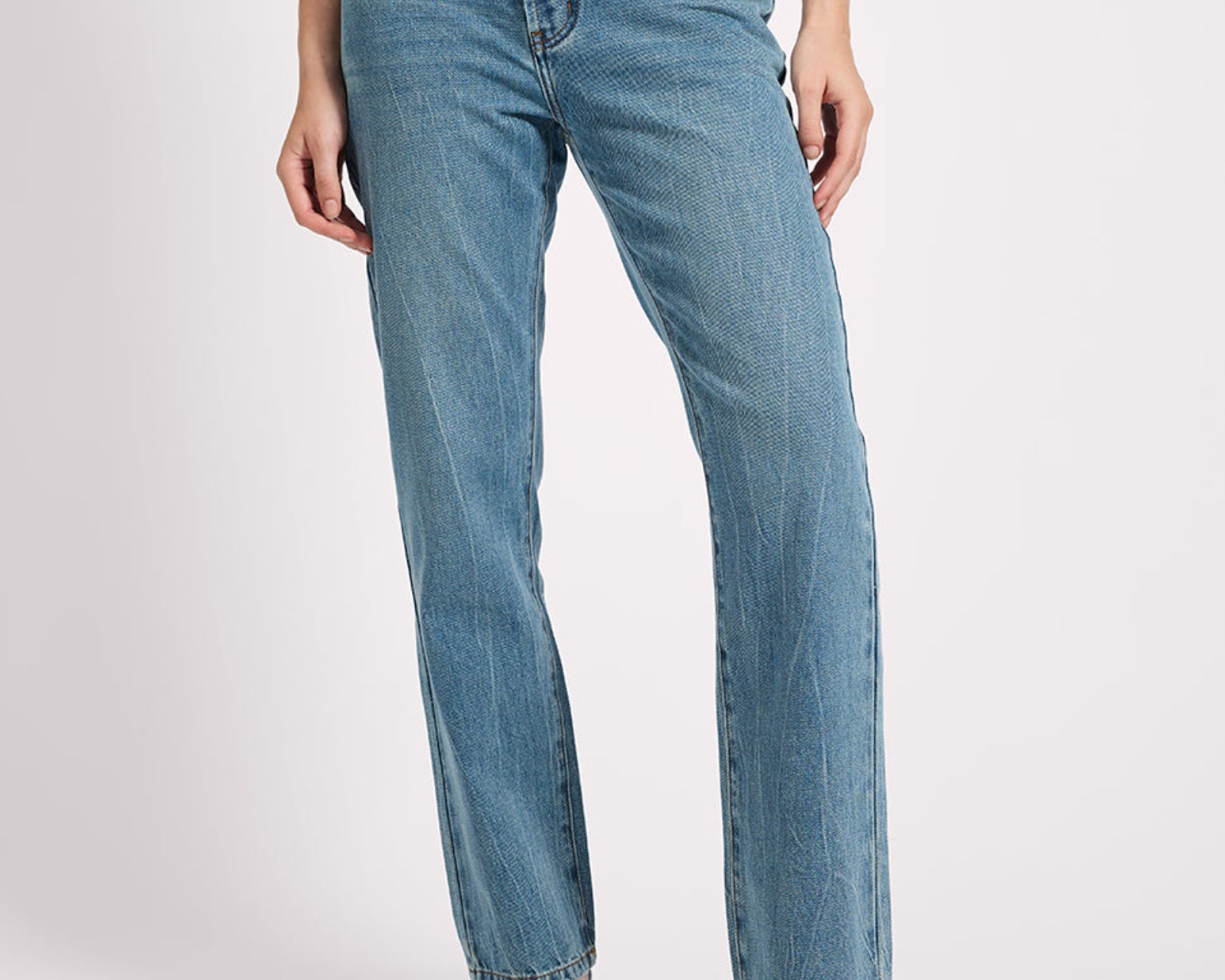 Austins Mid Waist Relaxed Straight Leg Jeans - Blue Crush
