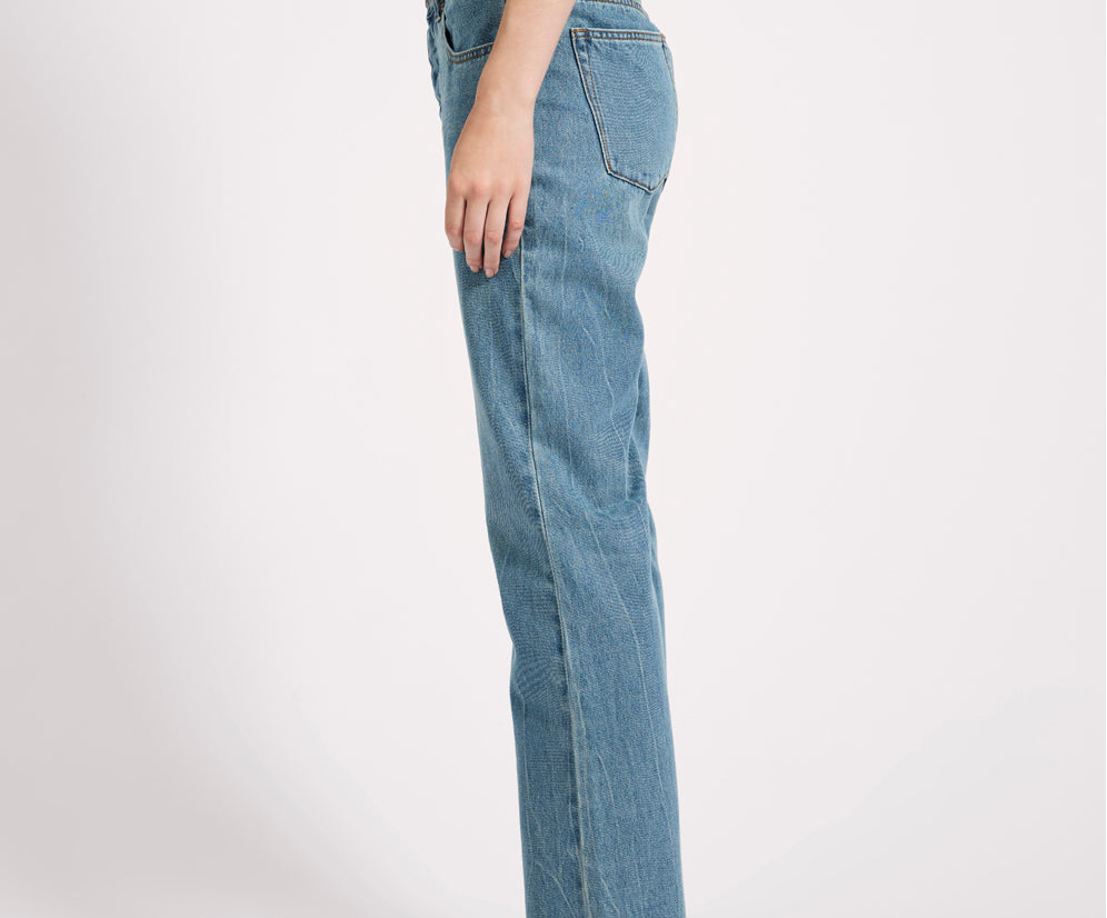 Austins Mid Waist Relaxed Straight Leg Jeans - Blue Crush