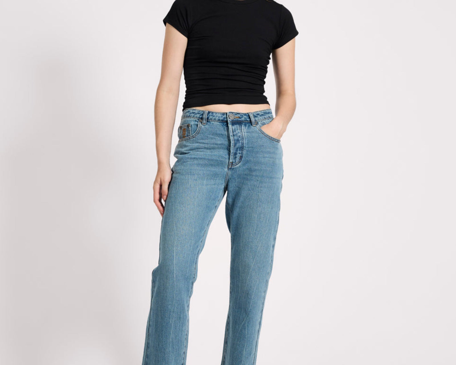 Austins Mid Waist Relaxed Straight Leg Jeans - Blue Crush