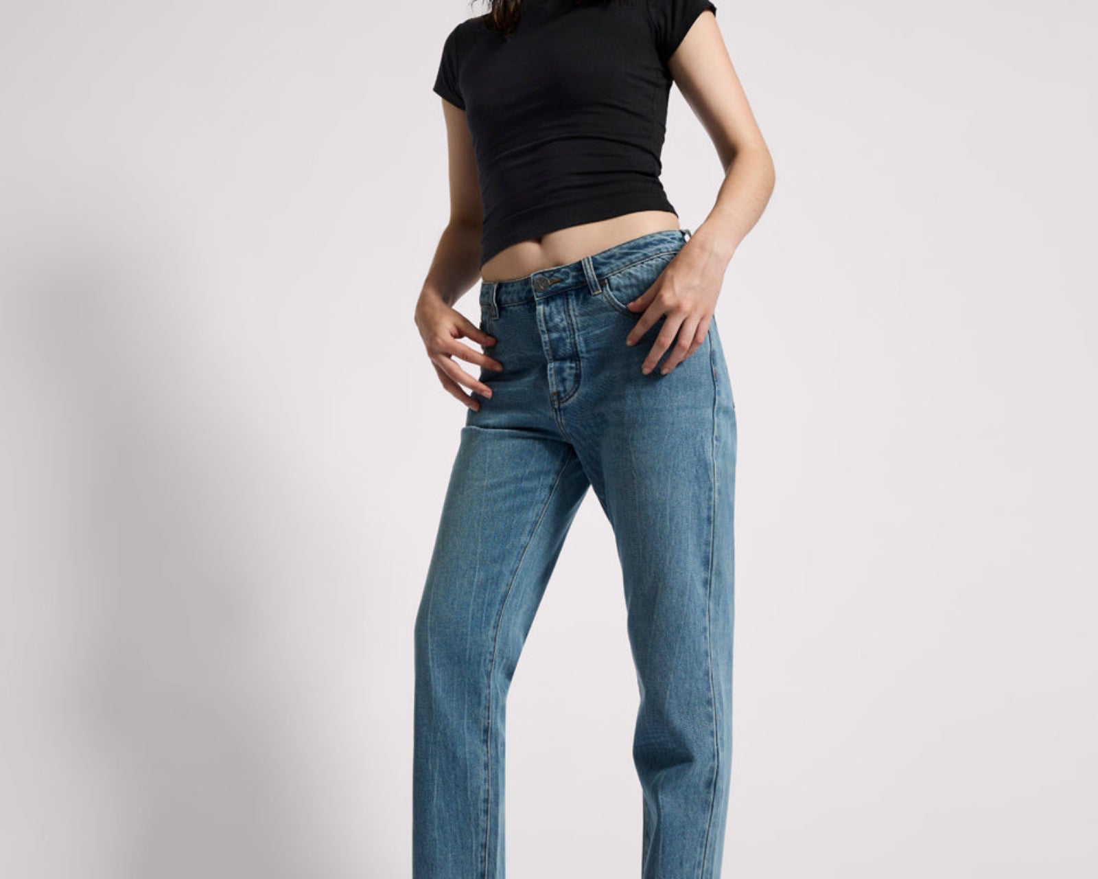 Austins Mid Waist Relaxed Straight Leg Jeans - Blue Crush