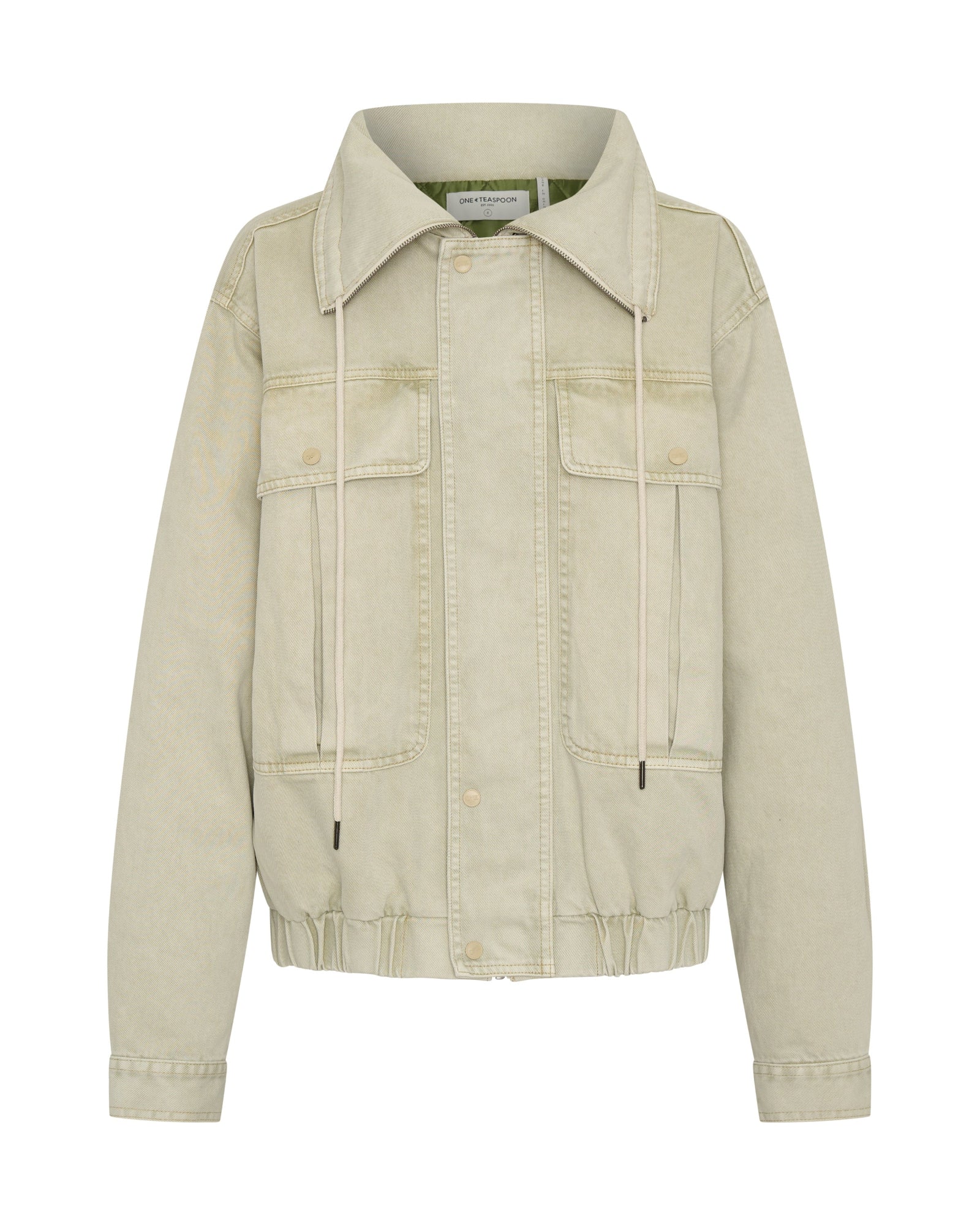 Denim Utility Puffer Jacket - Antique Stone | One Teaspoon USA