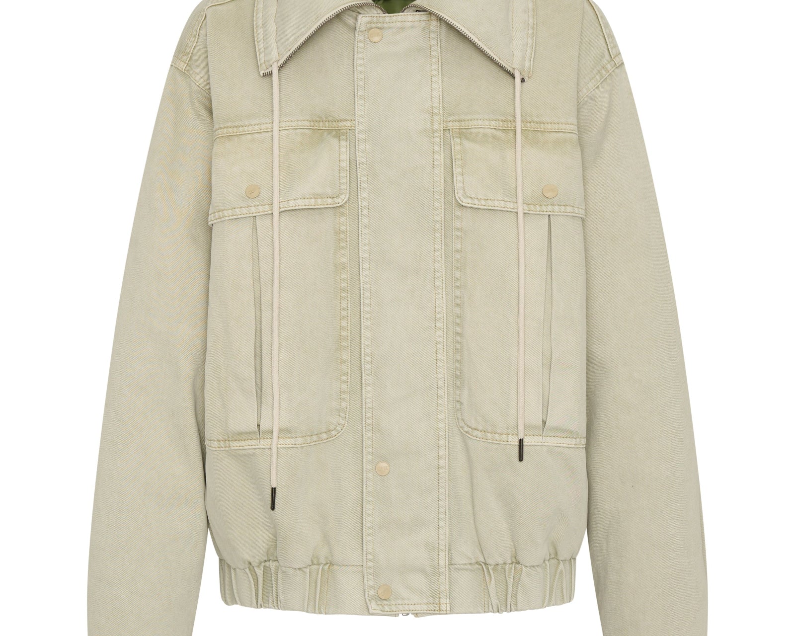 Denim Utility Puffer Jacket - Antique Stone