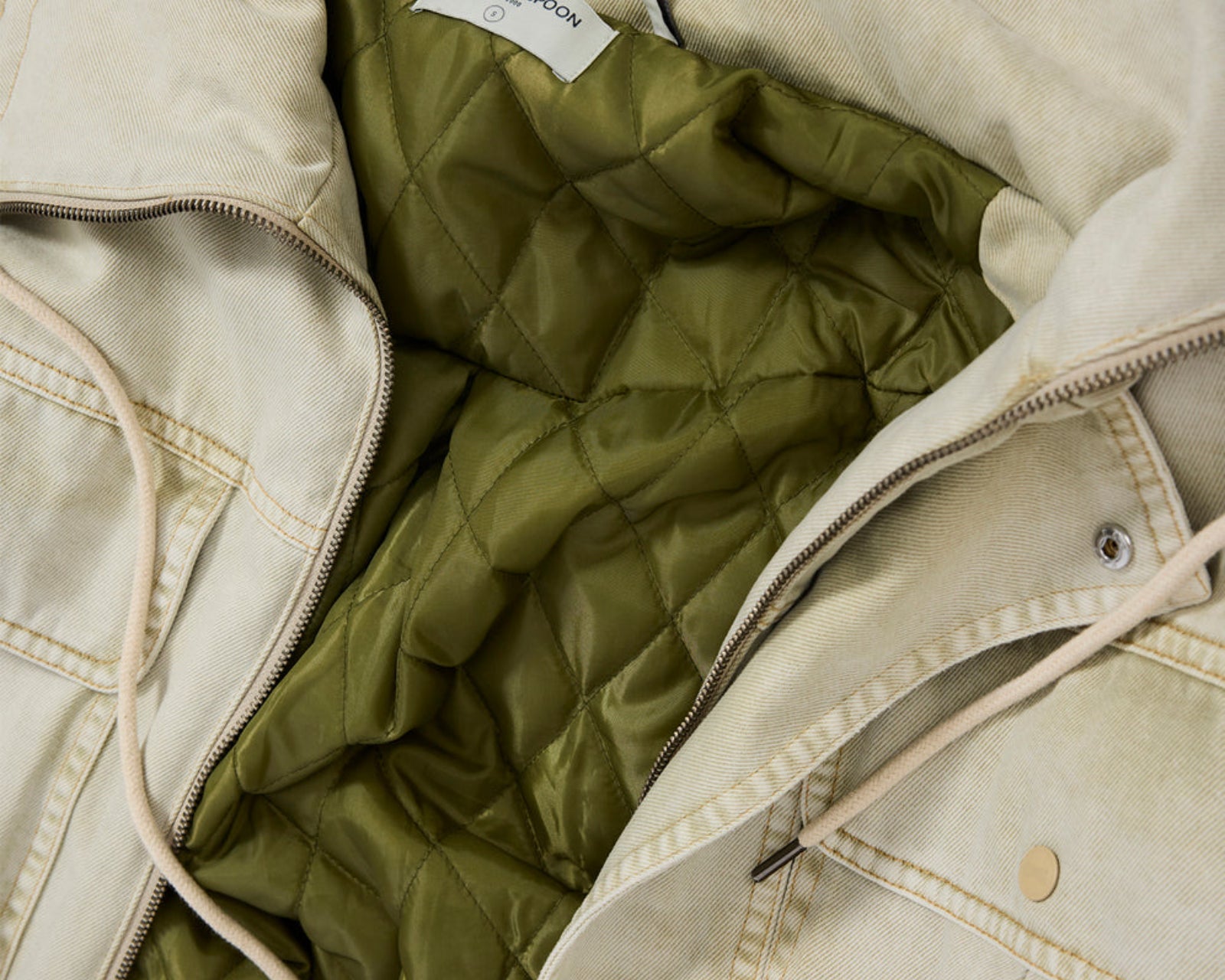 Denim Utility Puffer Jacket - Antique Stone