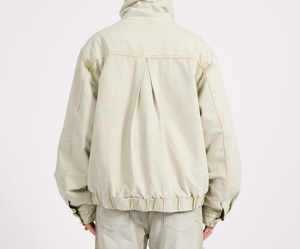 Denim Utility Puffer Jacket - Antique Stone