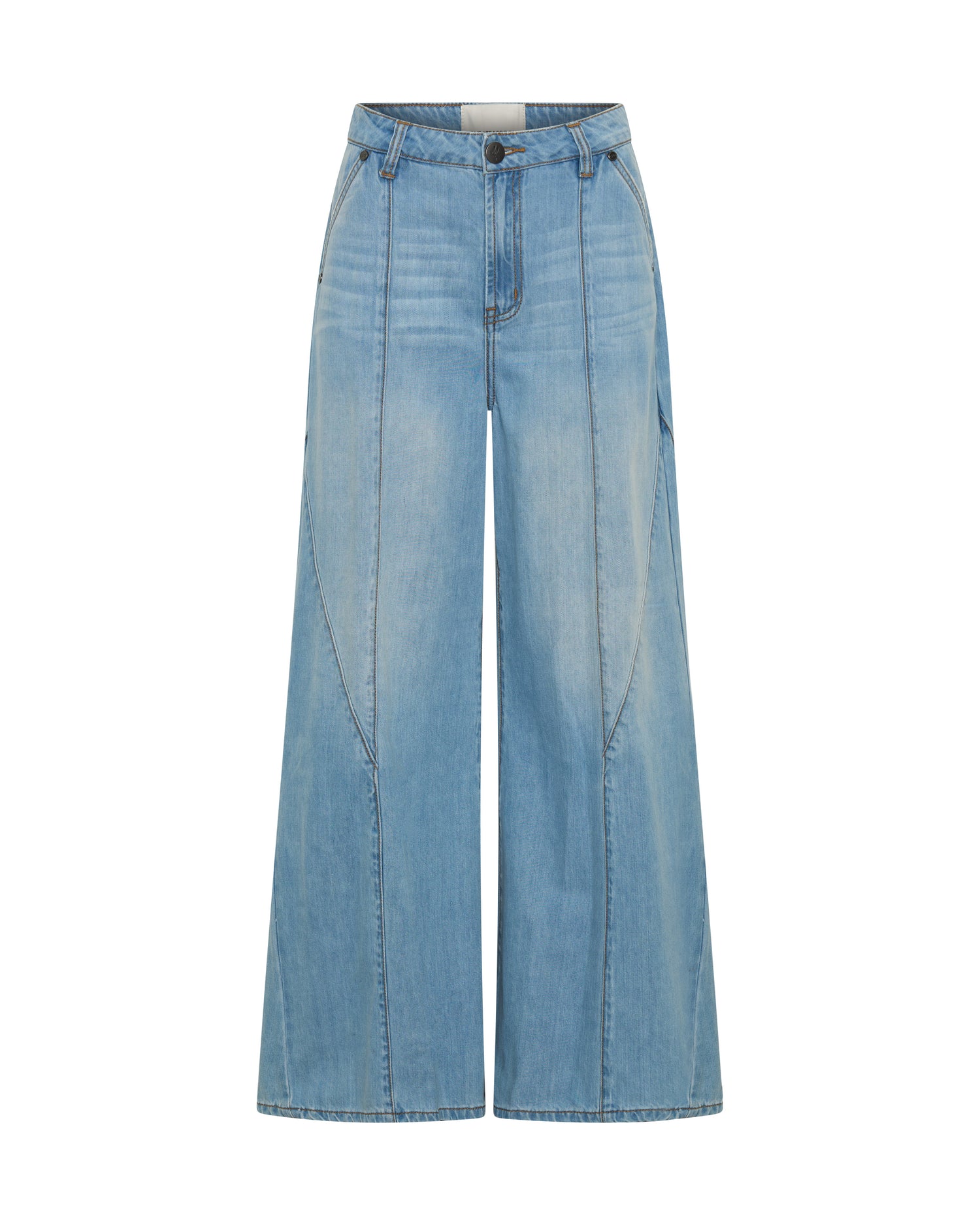 Women's Denim Jeans Hollywoods High Waist Wide Leg Denim Jeans - Cool Blue
