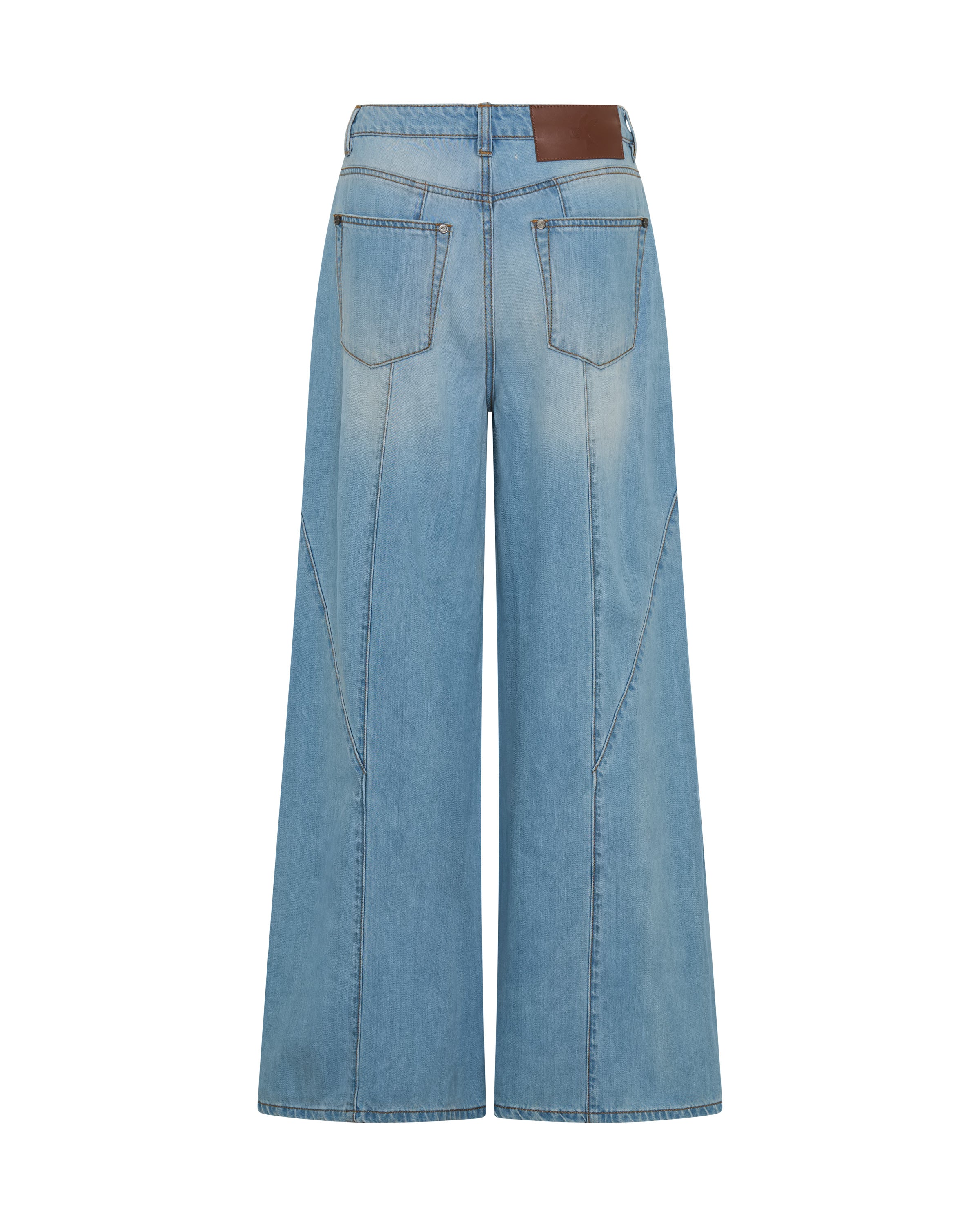 Hollywoods High Waist Wide Leg Denim Jeans - Cool Blue | One