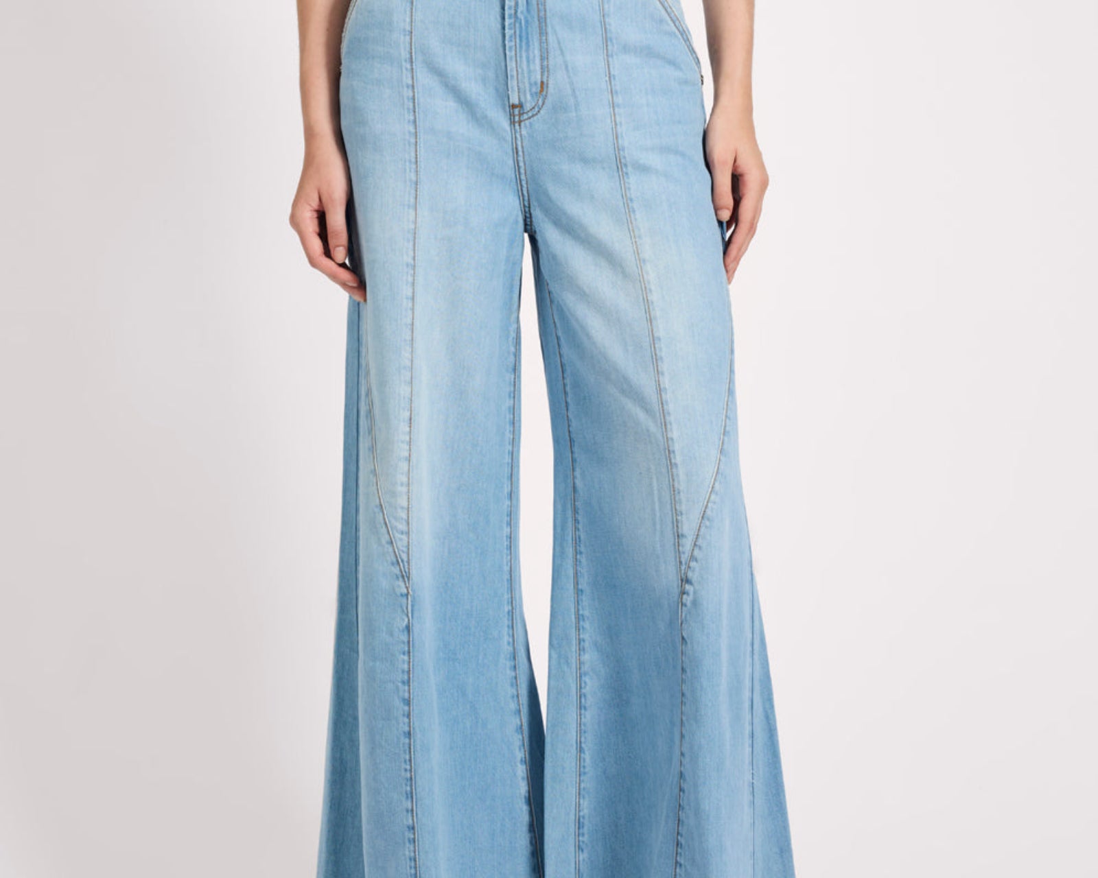 Hollywoods High Waist Wide Leg Denim Jeans