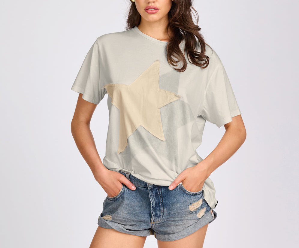 Shadow Star Boyfriend Tee - Cream