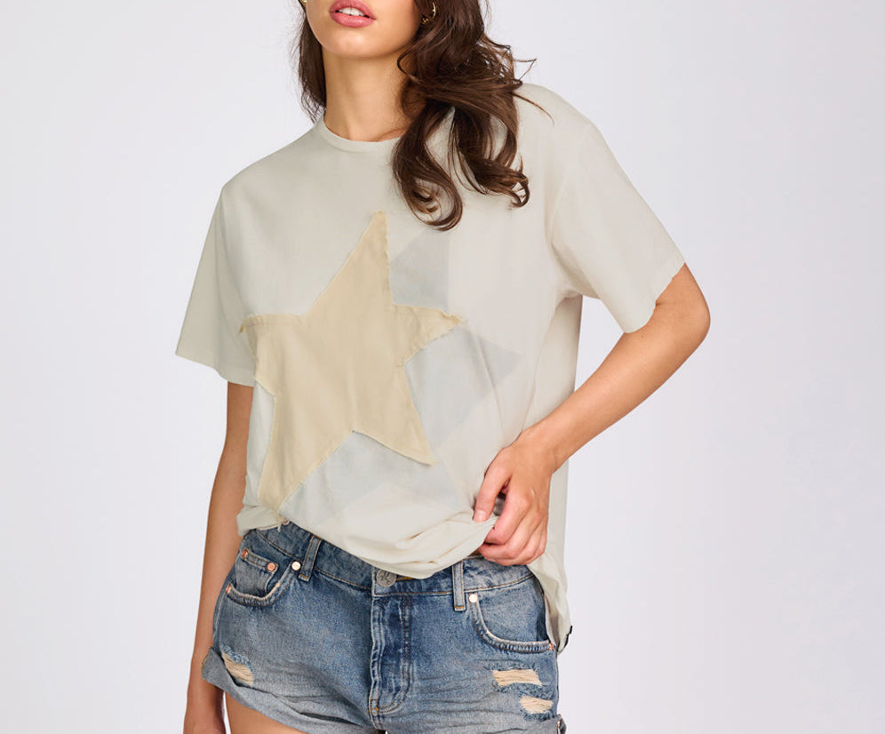 Shadow Star Boyfriend Tee - Cream