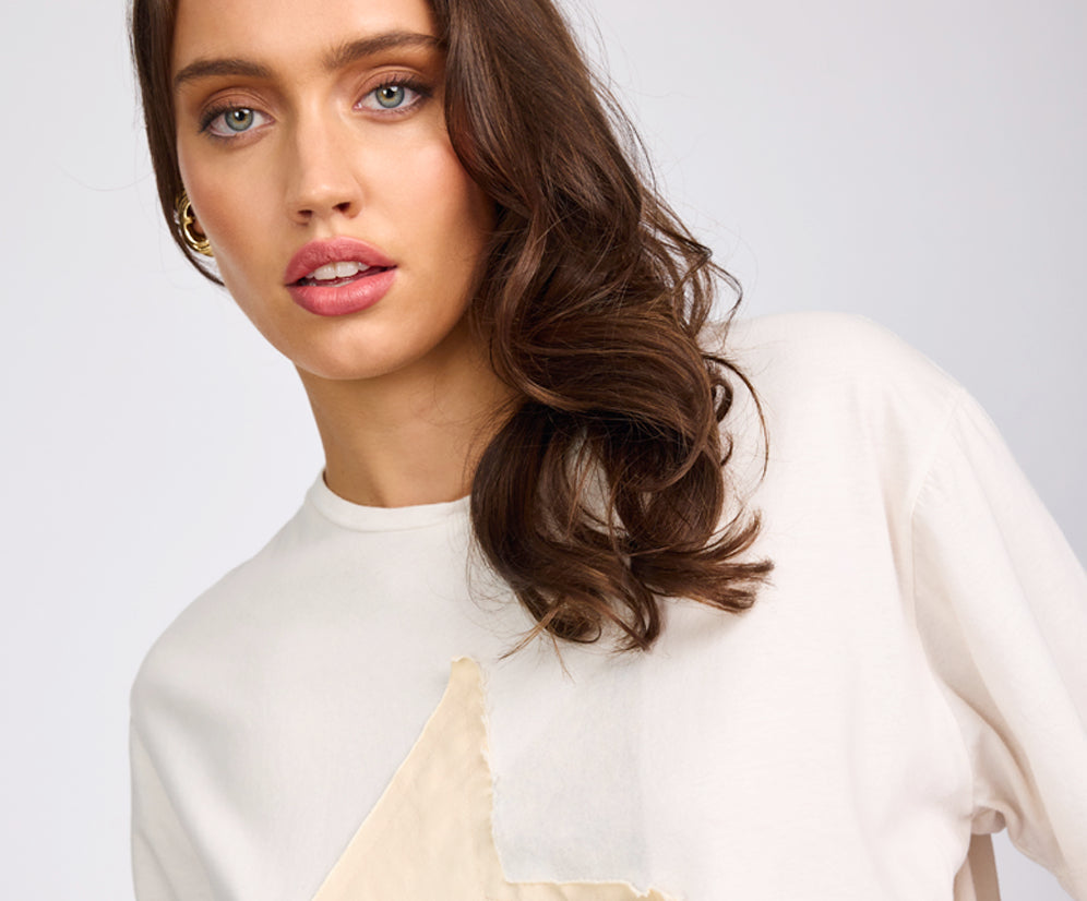 Shadow Star Boyfriend Tee - Cream