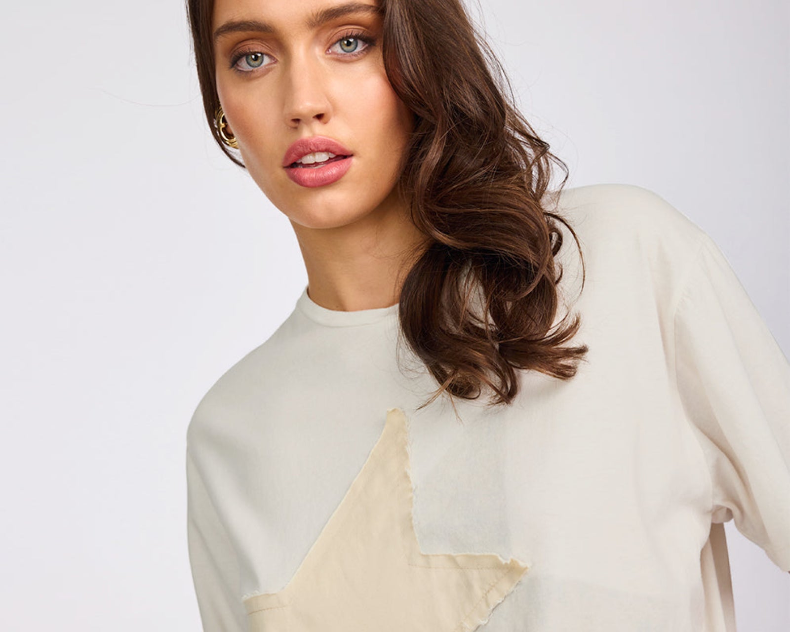 Shadow Star Boyfriend Tee - Cream