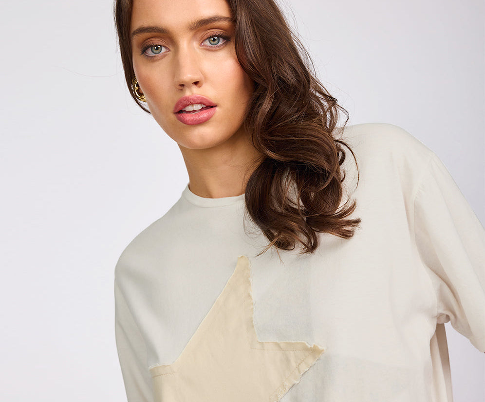 Shadow Star Boyfriend Tee - Cream