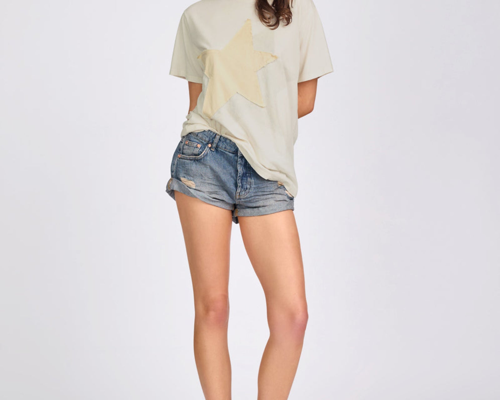 Shadow Star Boyfriend Tee - Cream