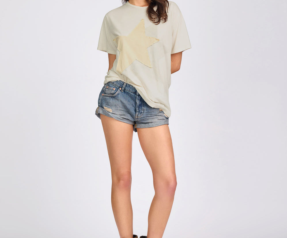 Shadow Star Boyfriend Tee - Cream