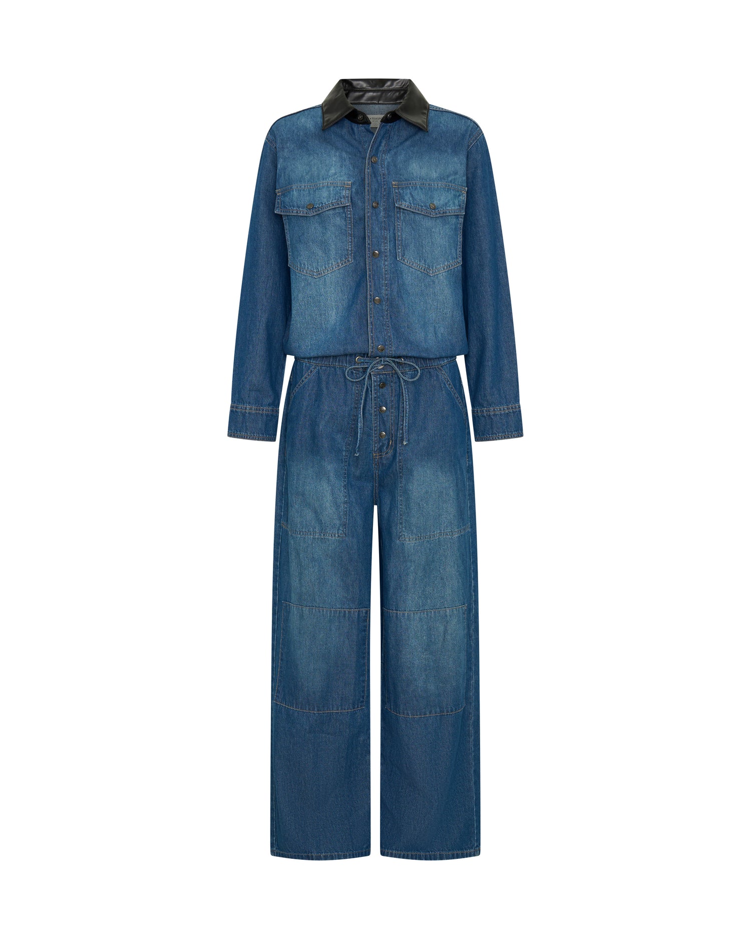 Women's Jumpsuits Izzy Drawstring Boiler Denim Jumpsuit - Blue Pasadena