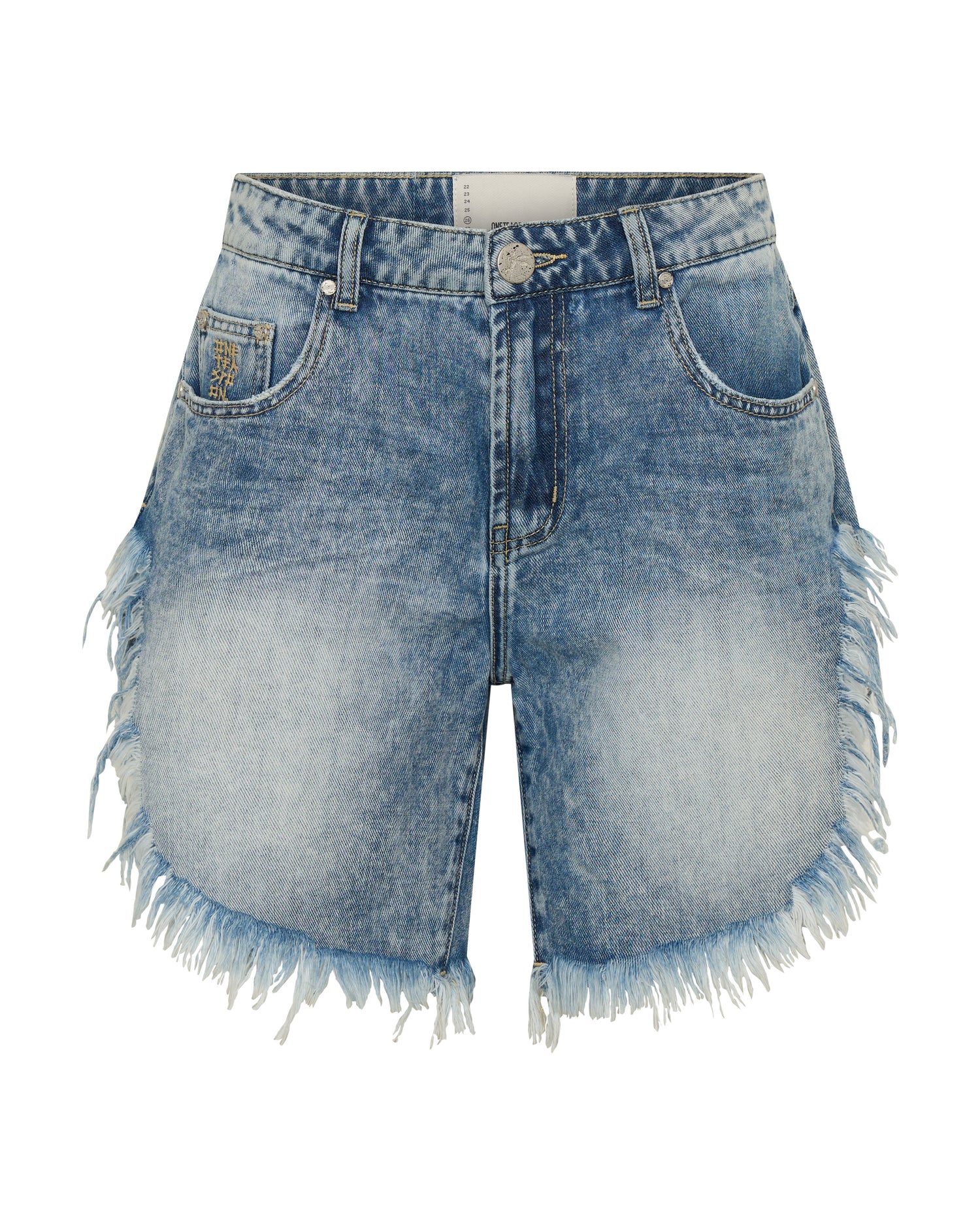 Low Waist Denim Shorts Frankies Low Waist Long Length Denim Shorts - Sunset Blue