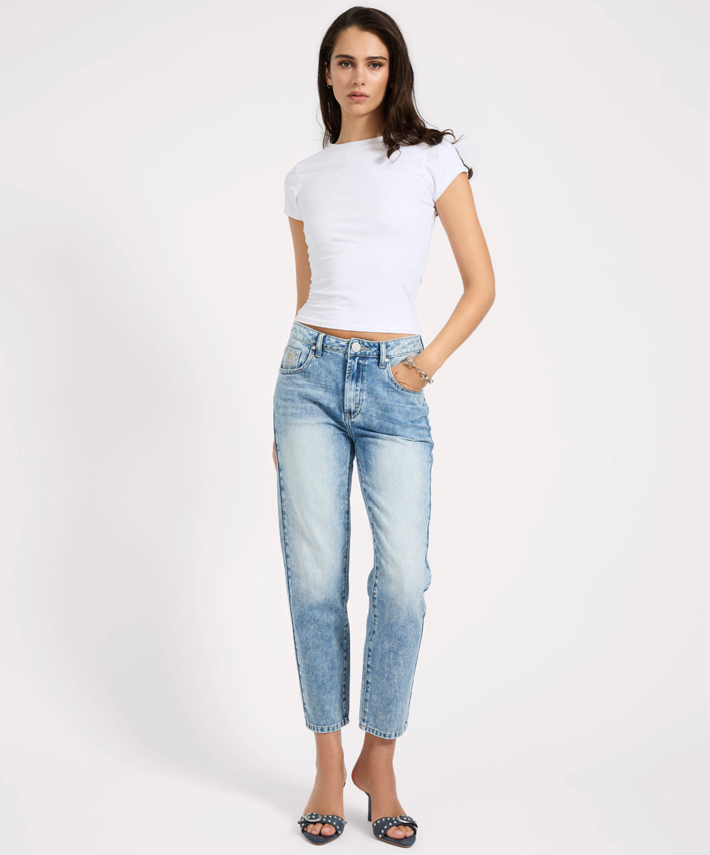 Women's Denim Jeans Slims High Waist Cropped Slim Fit Denim Jeans - Sunset Blue