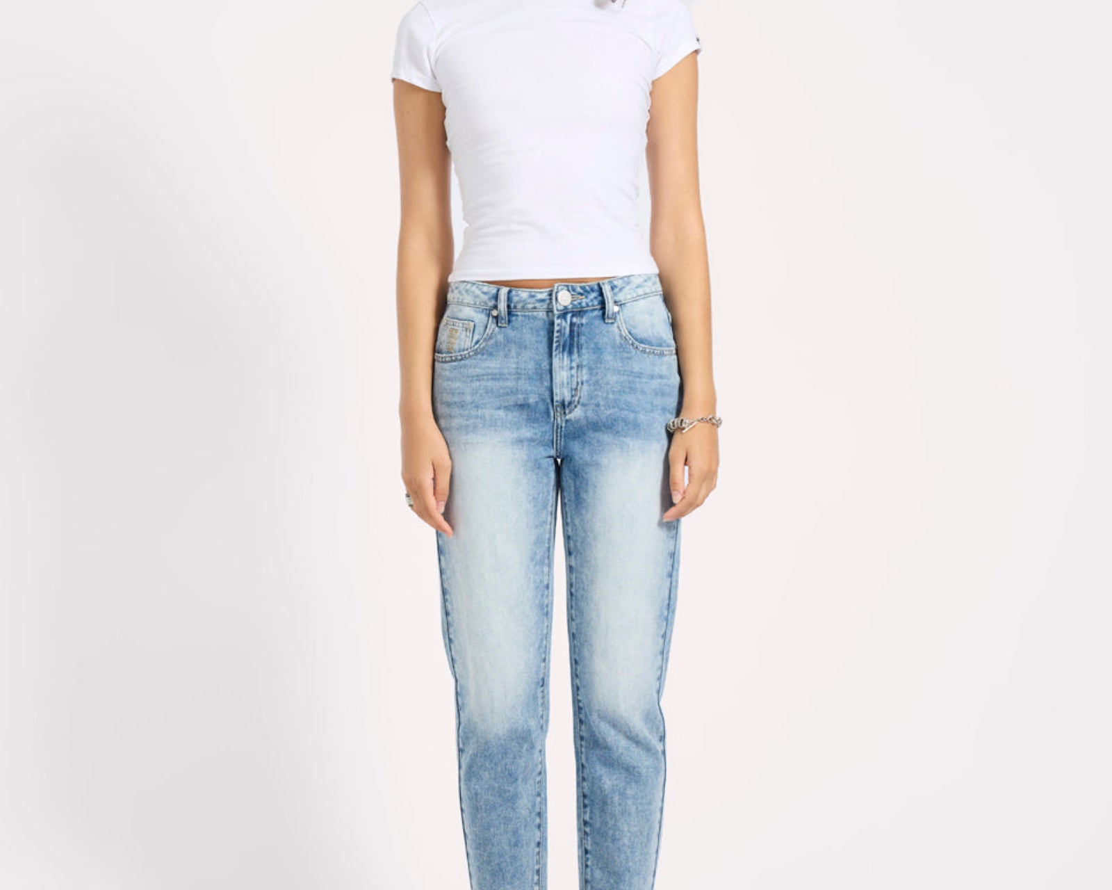 Slims High Waist Cropped Slim Fit Denim Jeans - Sunset Blue