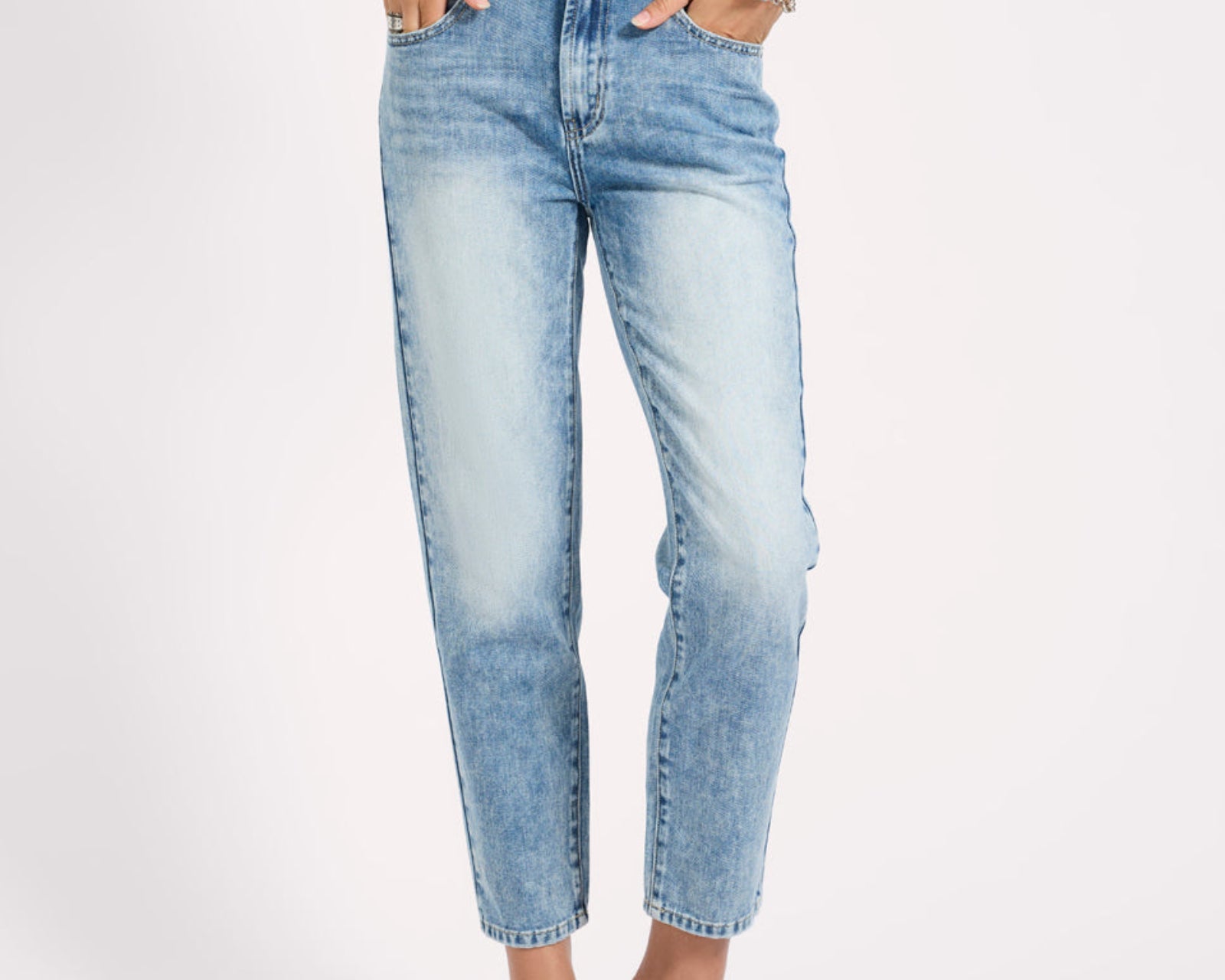 Slims High Waist Cropped Slim Fit Denim Jeans - Sunset Blue