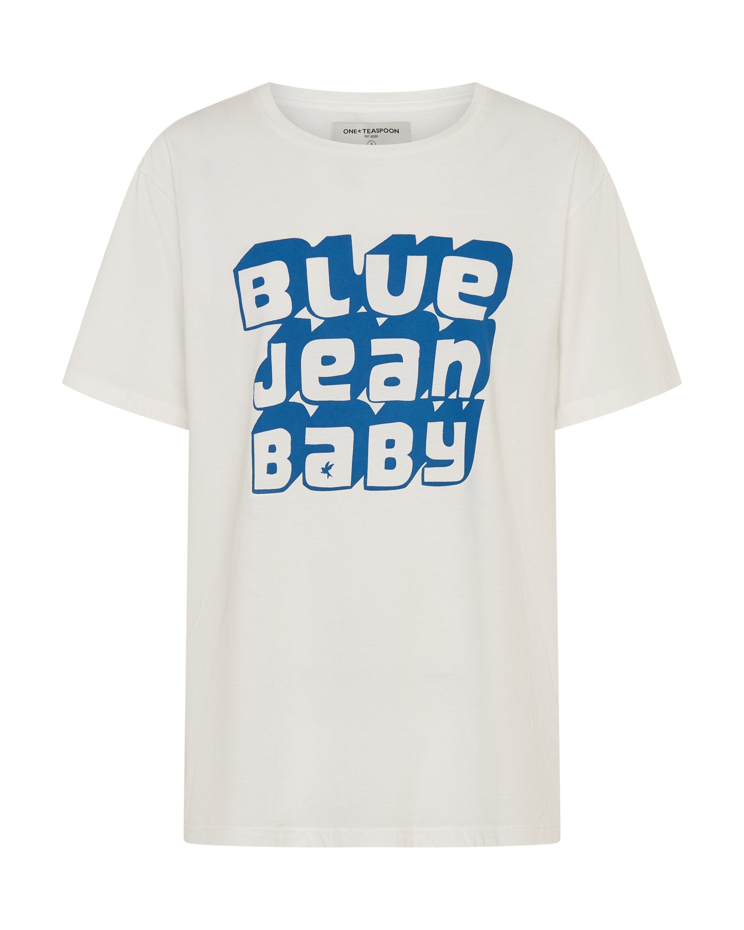  Blue Jean Baby Boyfriend Tee - White