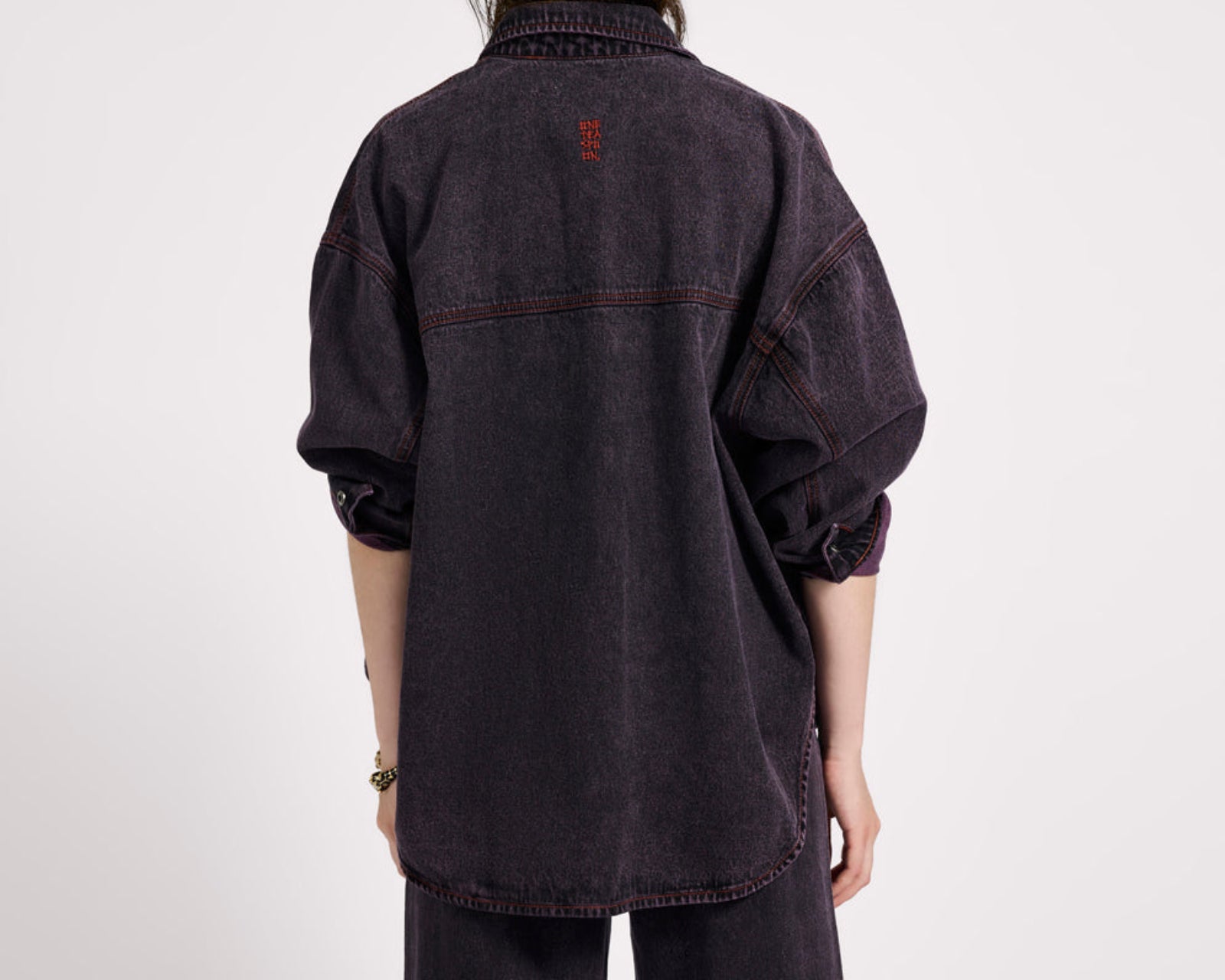 Daria Denim Shacket - Black Pink