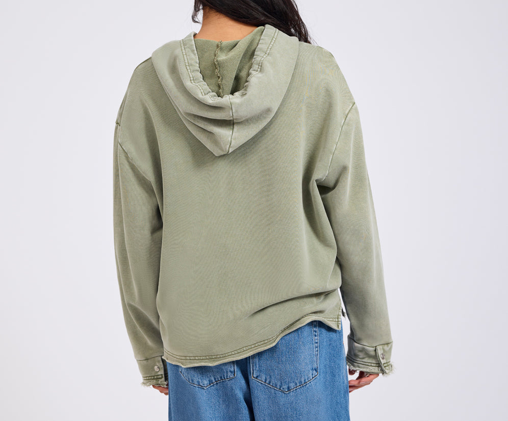 Star Tour Worn Hoody - Washed Khaki