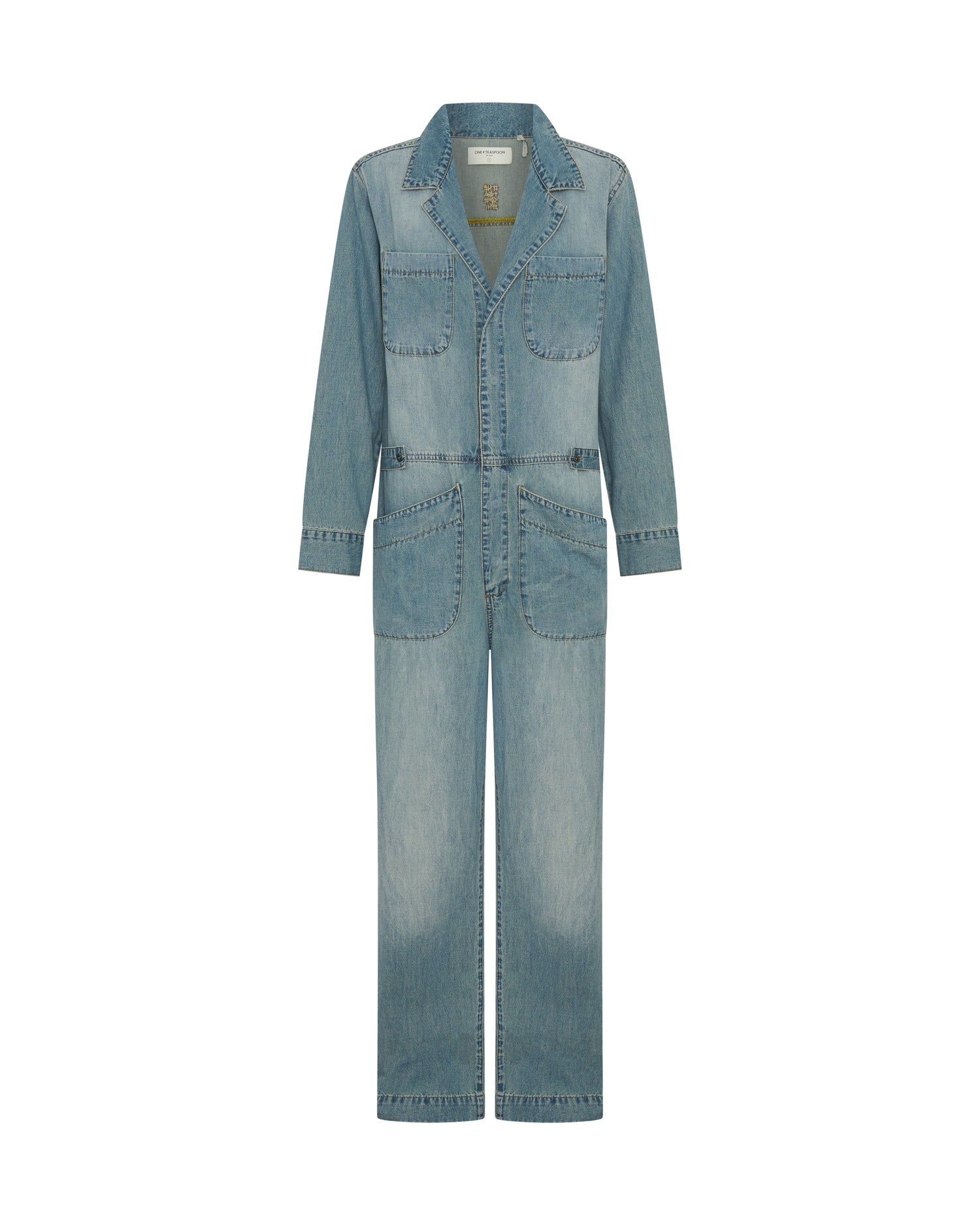  Safari Oversized Boiler Denim Jumpsuit - Used Blue