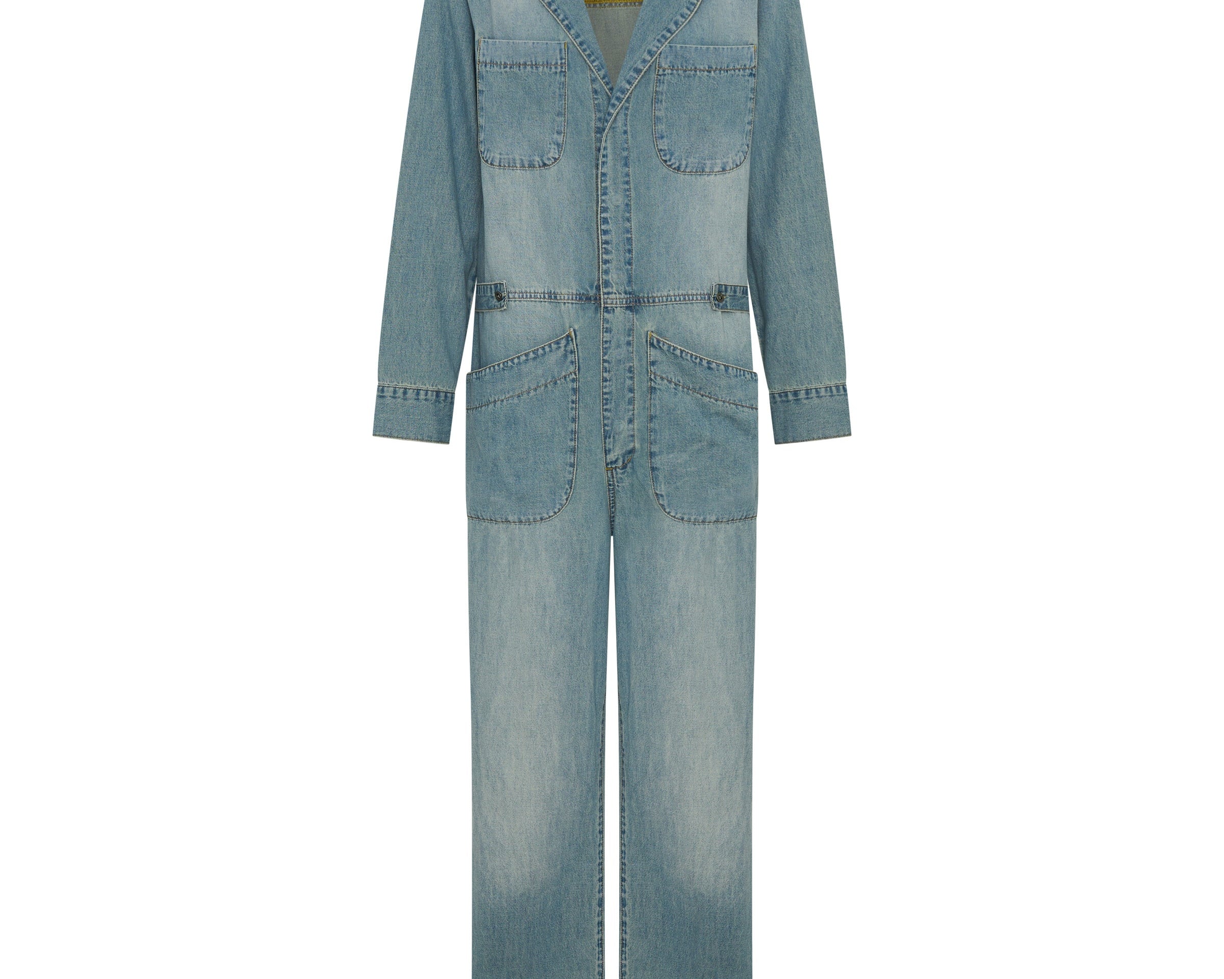 Safari Oversized Boiler Denim Jumpsuit - Used Blue
