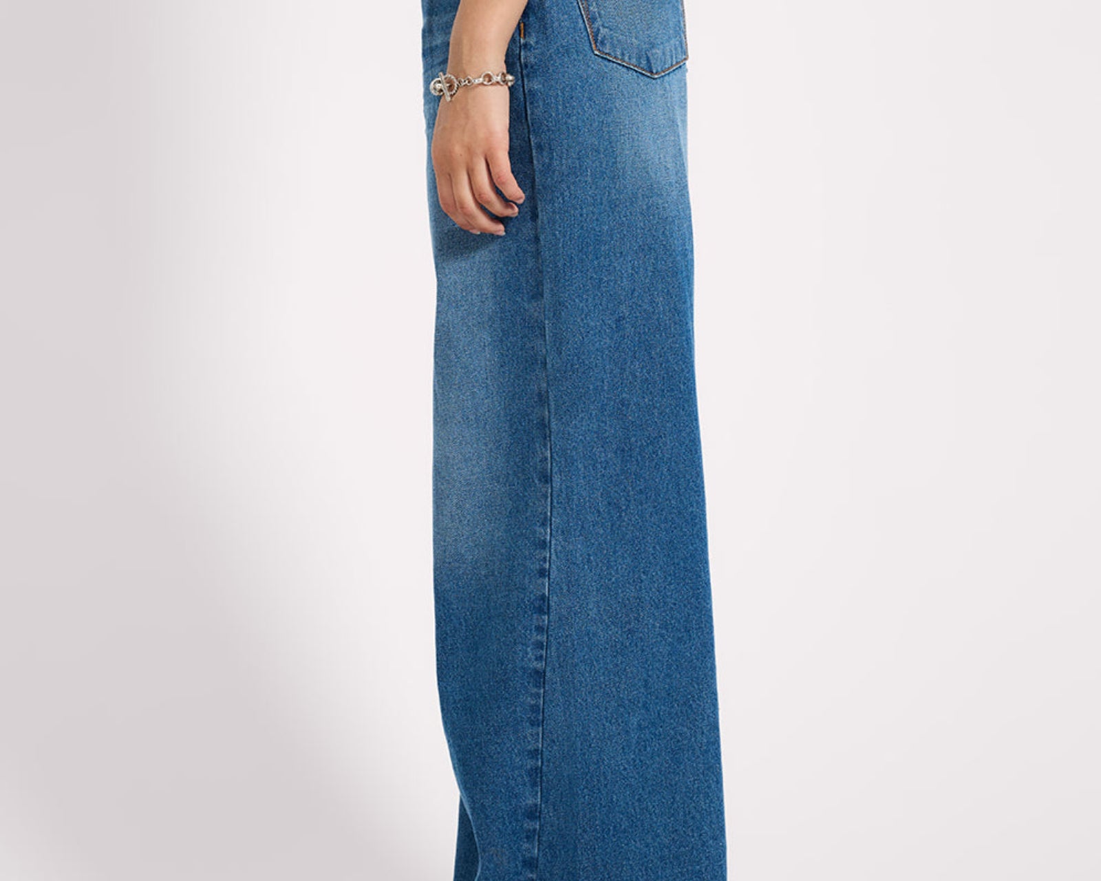 Love Machines High Waist Super Wide Leg Denim Jeans - Pacifica