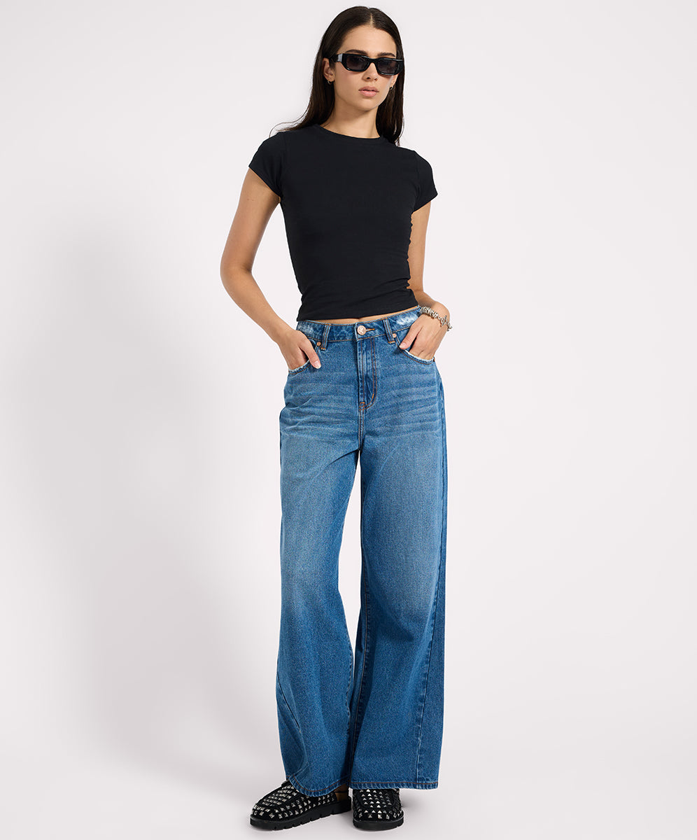 Love Machines High Waist Super Wide Leg Denim Jeans
