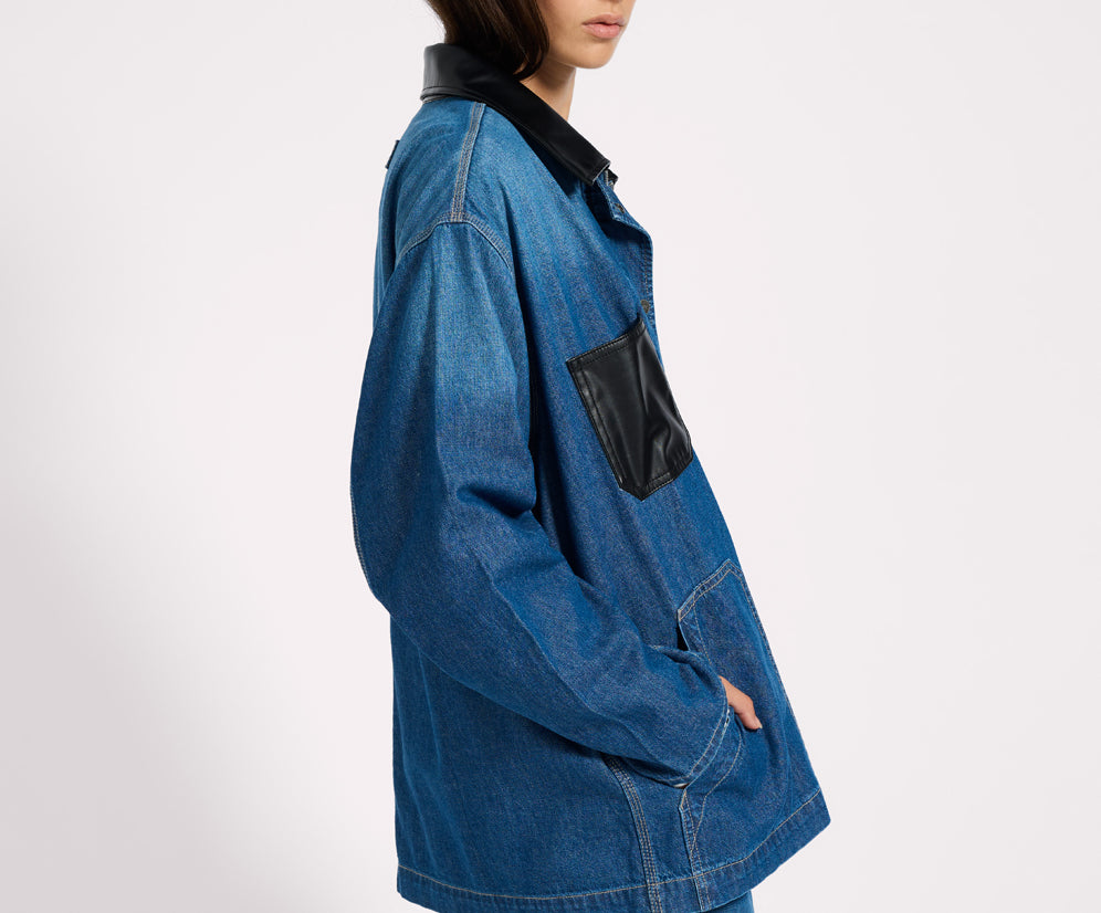 My Boyfriends Denim Shacket - Blue Pasadena