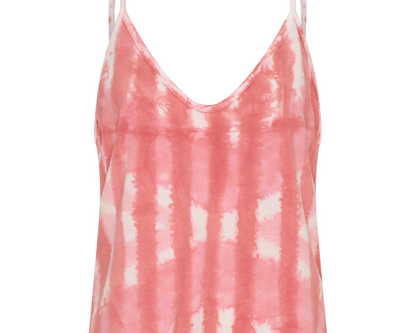 Santorini Deep V Front Cotton Singlet - Pink