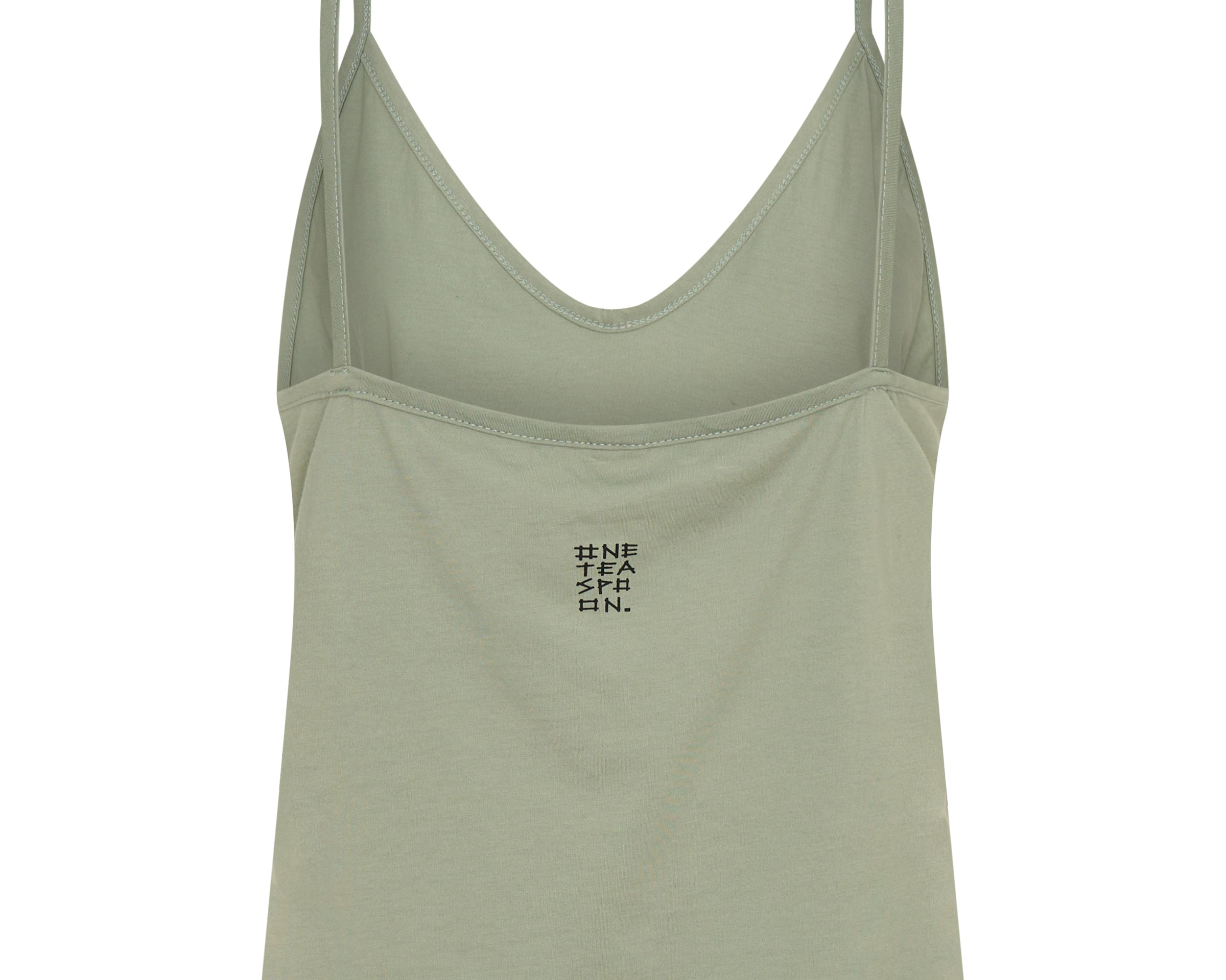 Deep V Front Cotton Singlet - Khaki