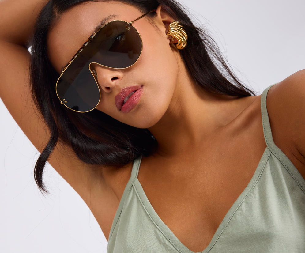 Deep V Front Cotton Singlet - Khaki