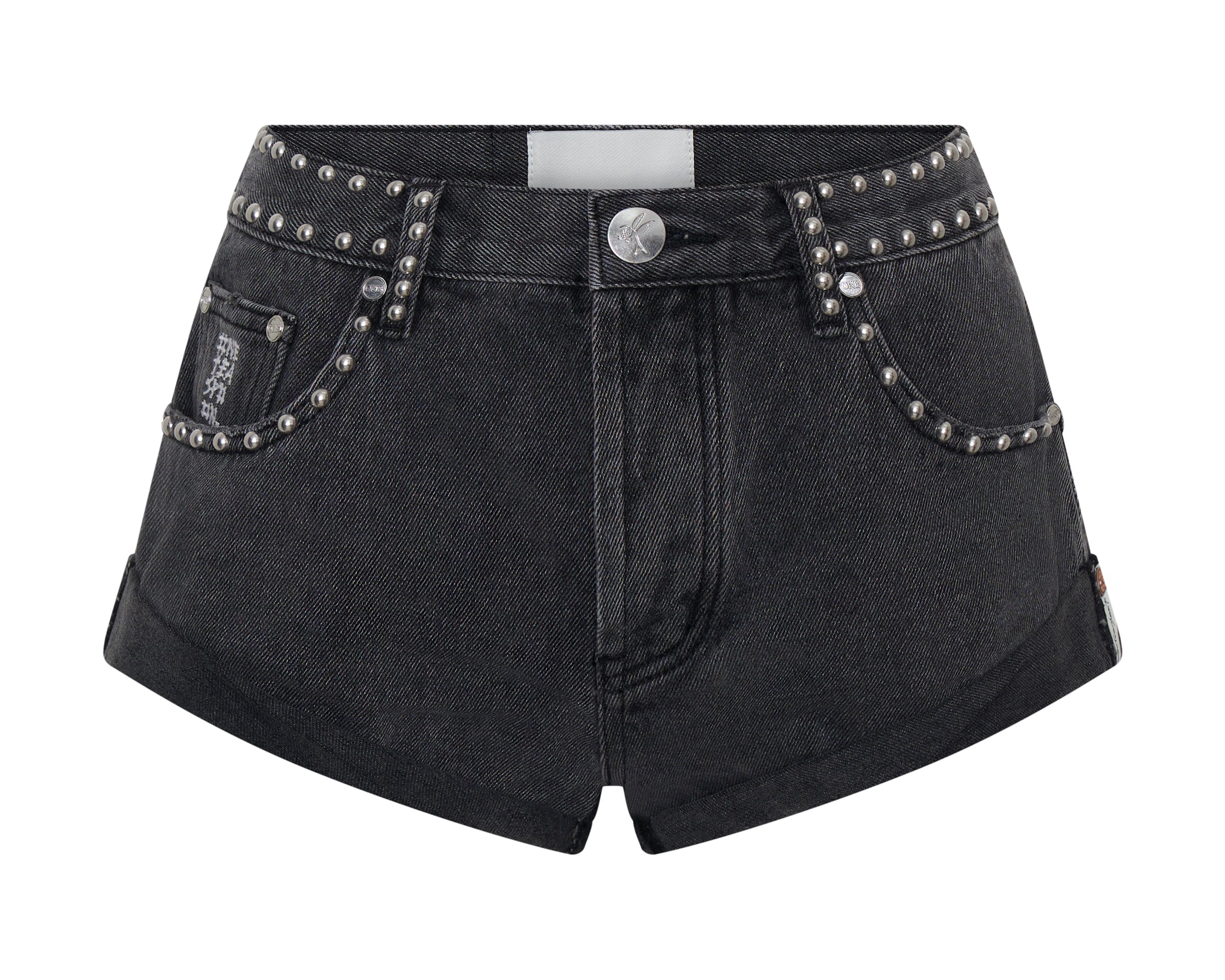 Bandits Low Waist Studded Denim Shorts - Washed Black