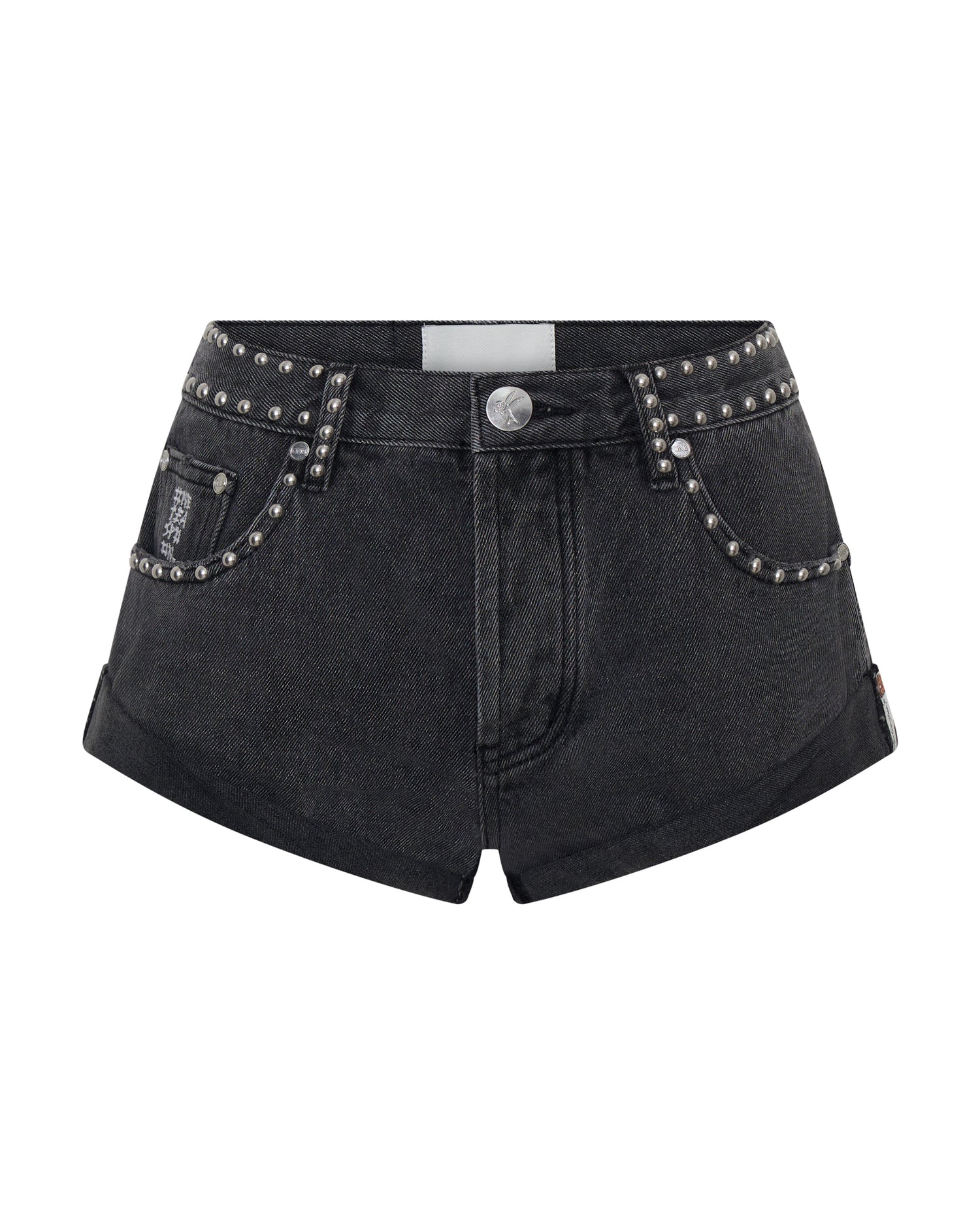 New Arrivals Bandits Low Waist Studded Denim Shorts - Washed Black