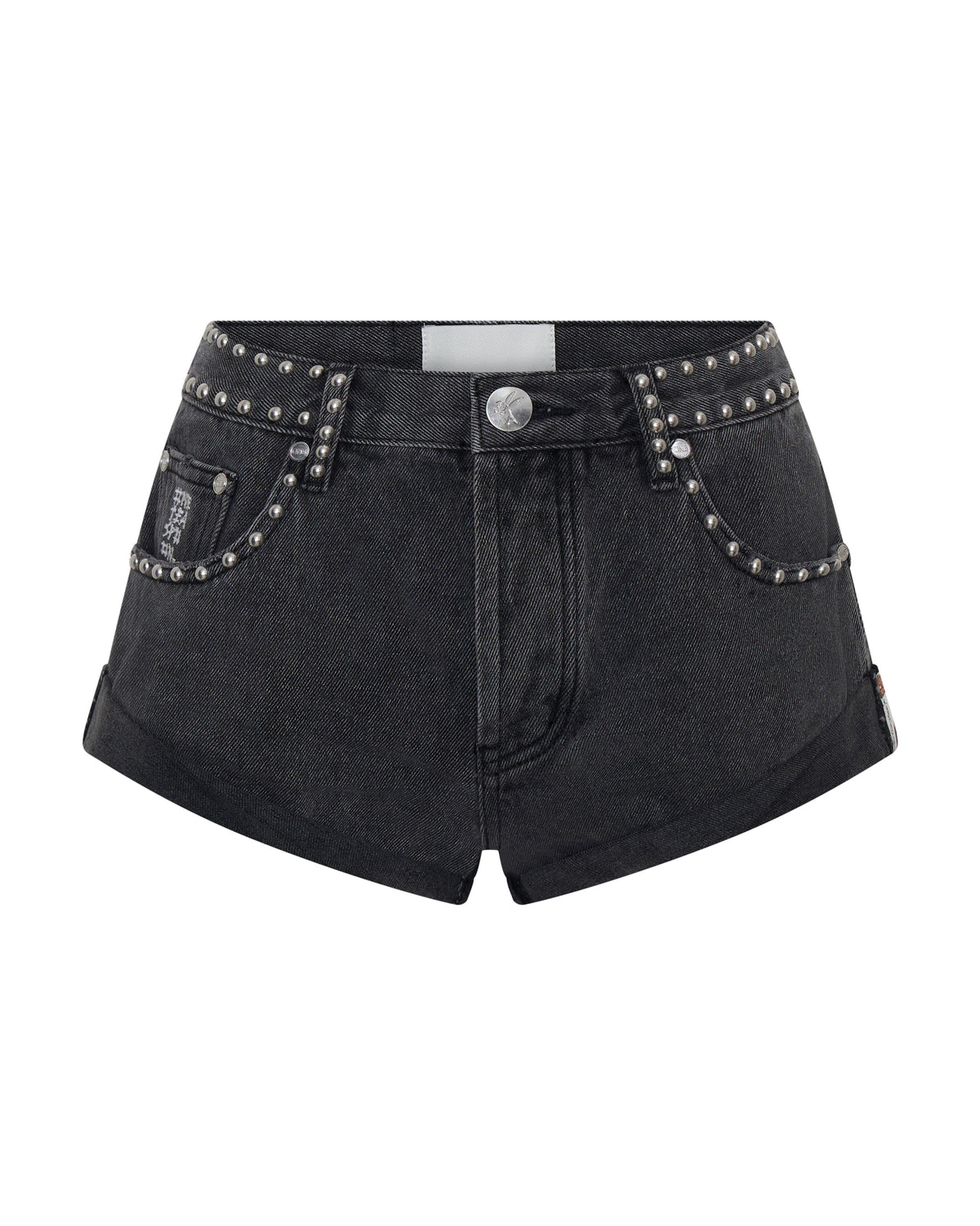 Bandits Low Waist Studded Denim Shorts - Washed Black | One 