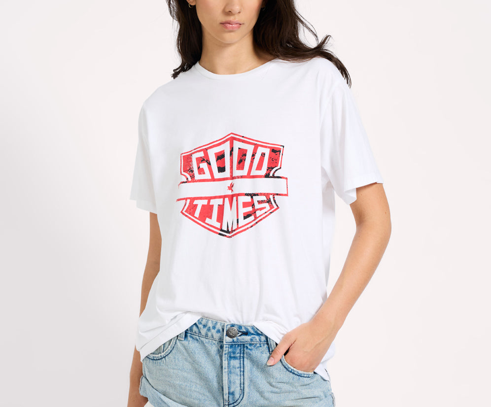 Good Times Boyfriend Tee - White