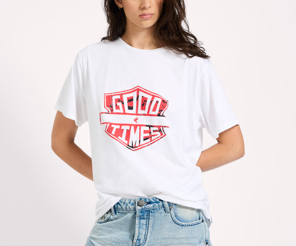 Good Times Boyfriend Tee - White