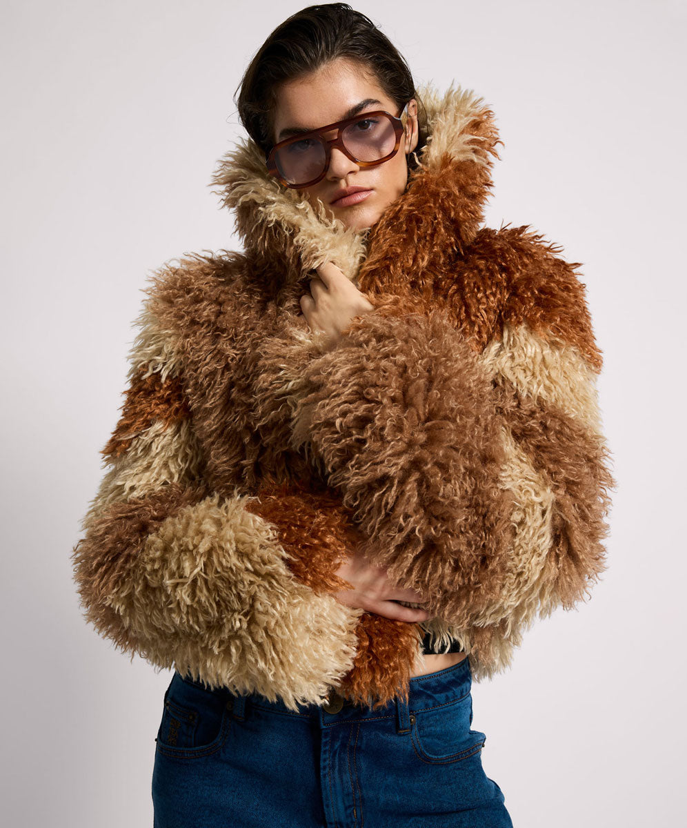 2-Tone Windstopper Faux Fur Jacket★Tan★ Supreme 2-Tone WINDSTOPPER Faux Fur Jacket (SS25) - $398