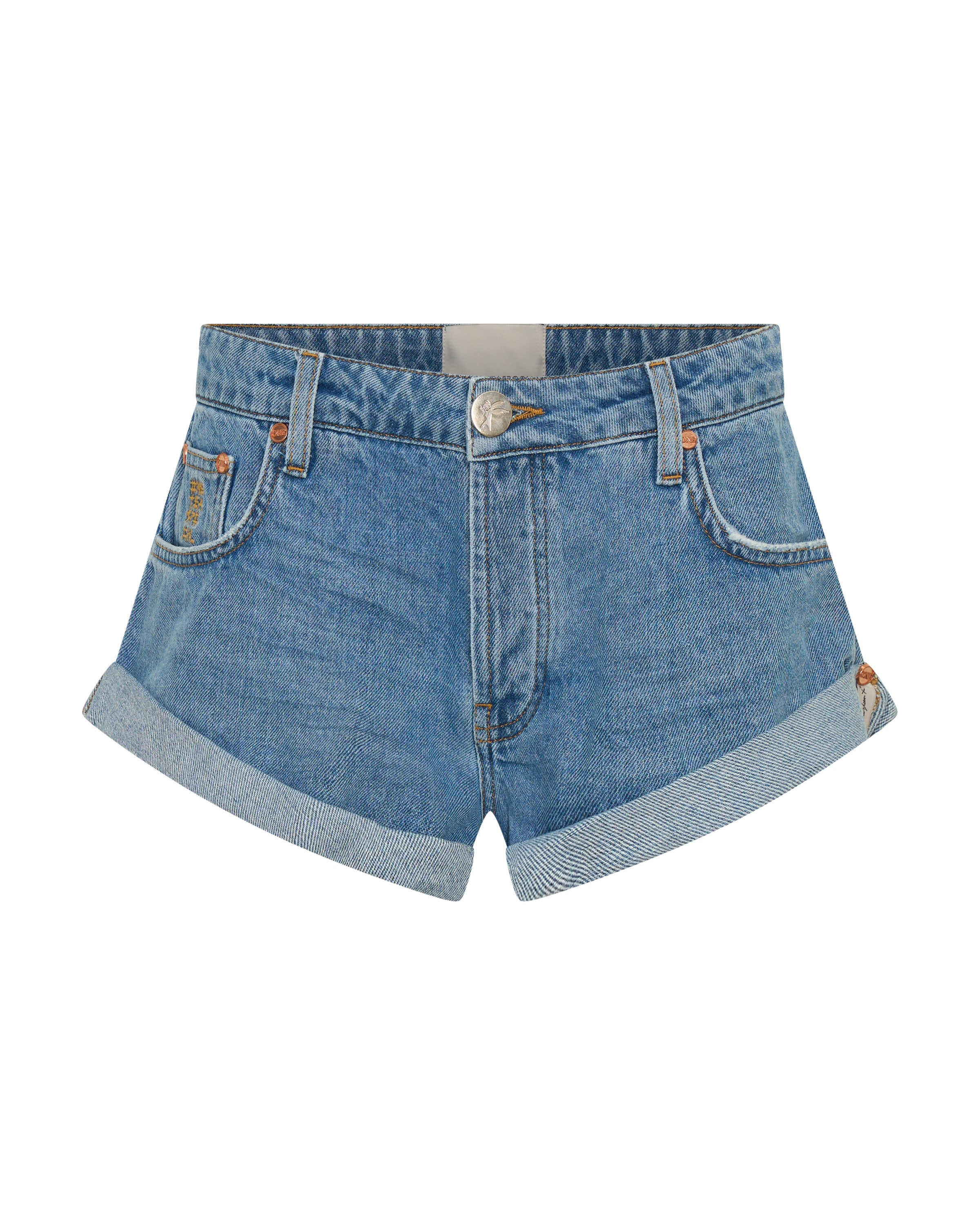 【PORTERNA】Pingon Denim Short One Piece Women's Denim Shorts & Jean Shorts - Mini, Ripped, Relaxed
