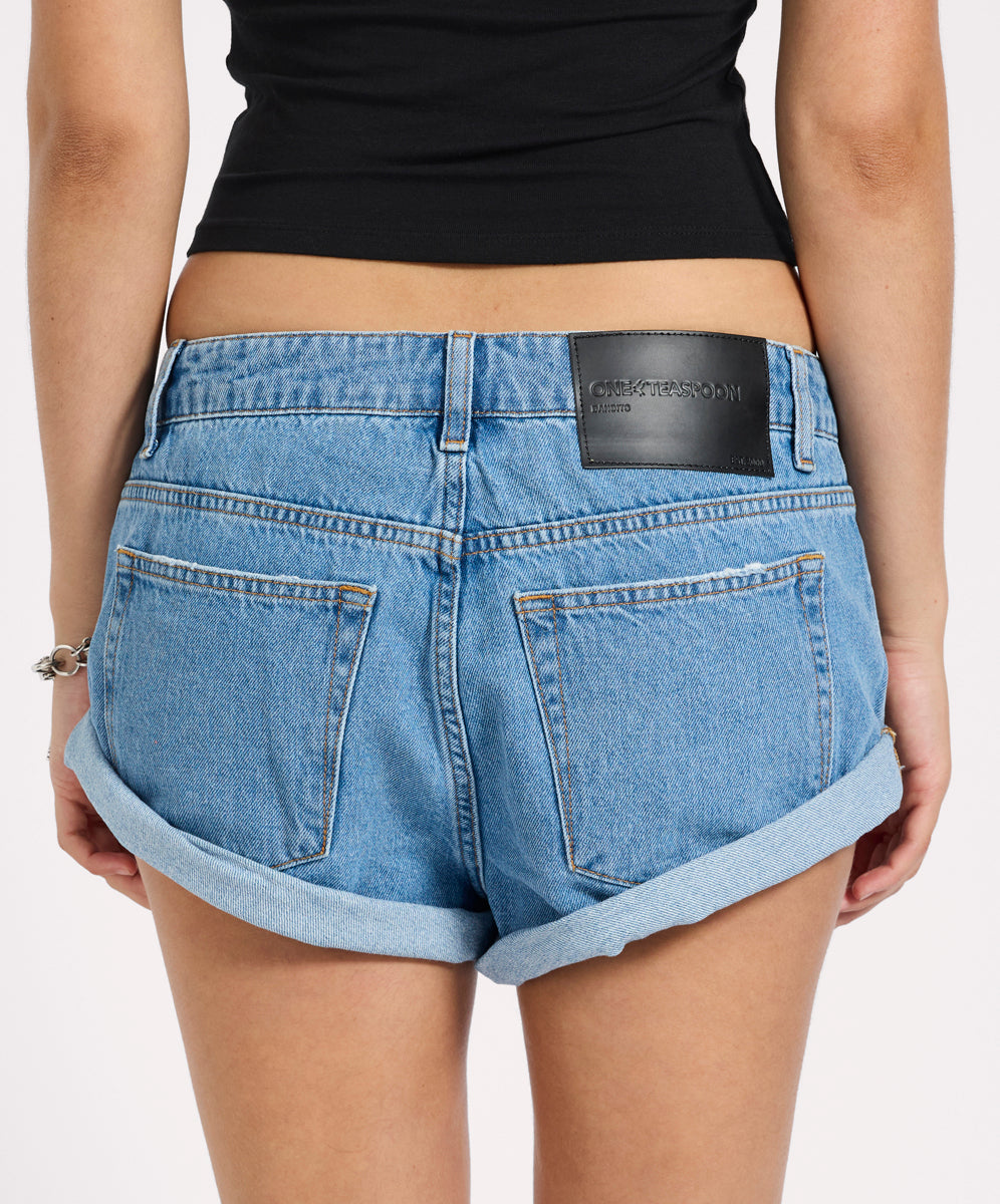 Bandits Low Waist Denim Shorts - New Blue | One Teaspoon USA