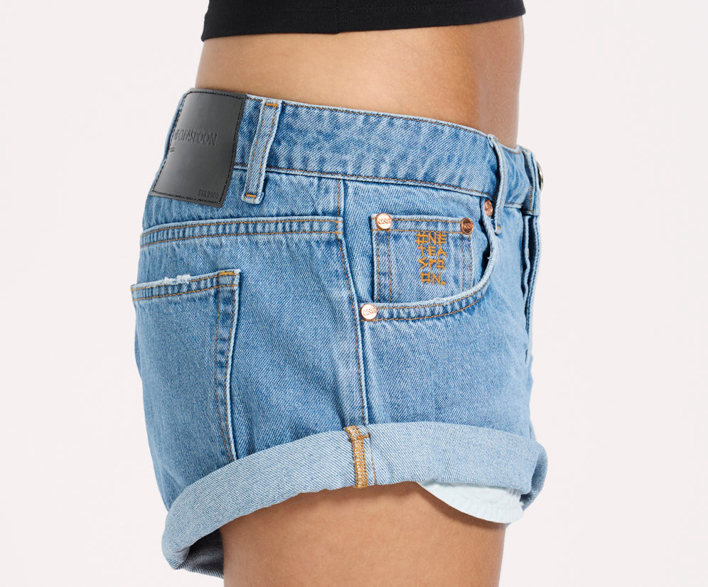 Bandits Low Waist Denim Shorts - New Blue