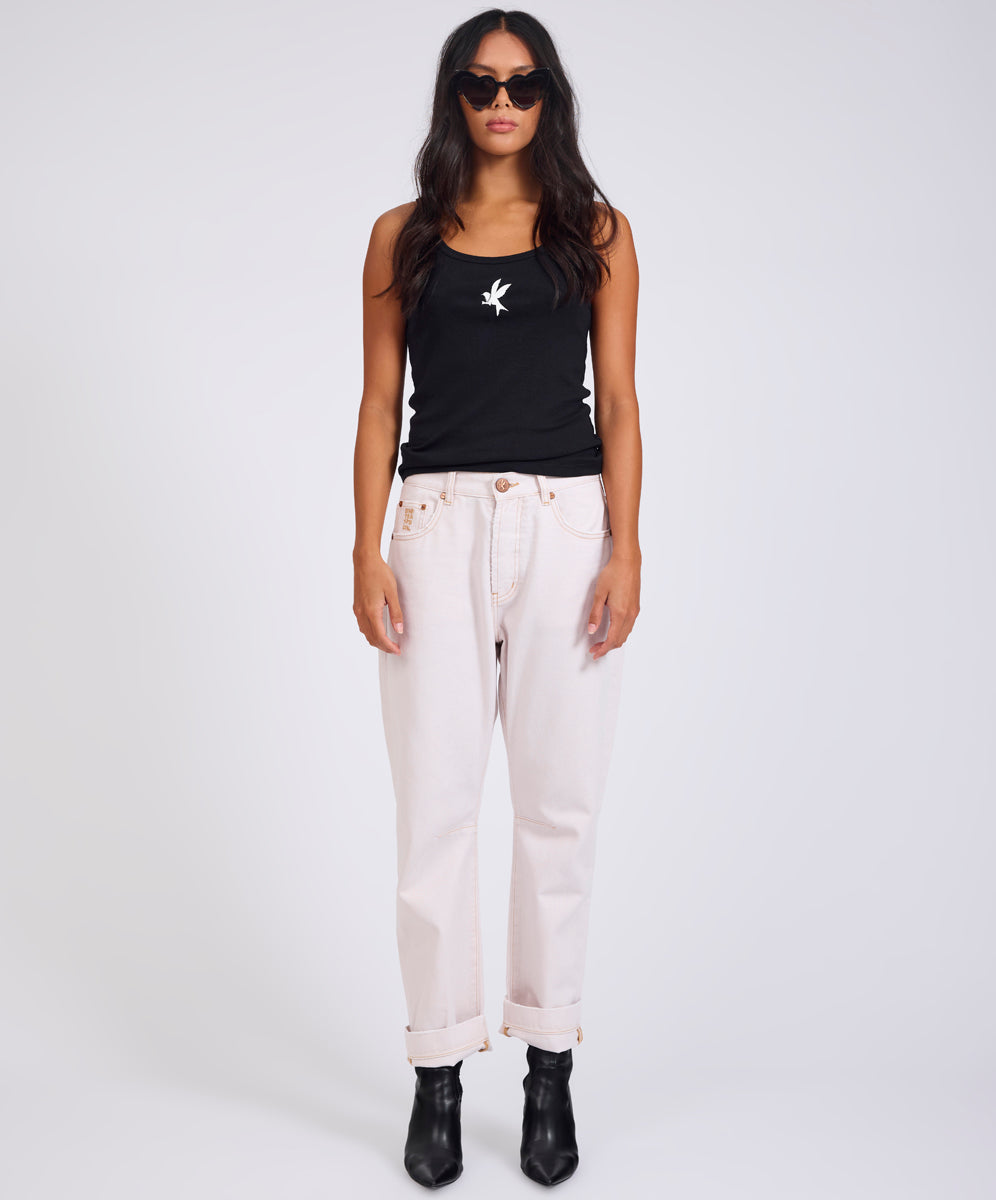 Last Stock Bandits Low Waist Boyfriend Denim Jeans - Pink Tint